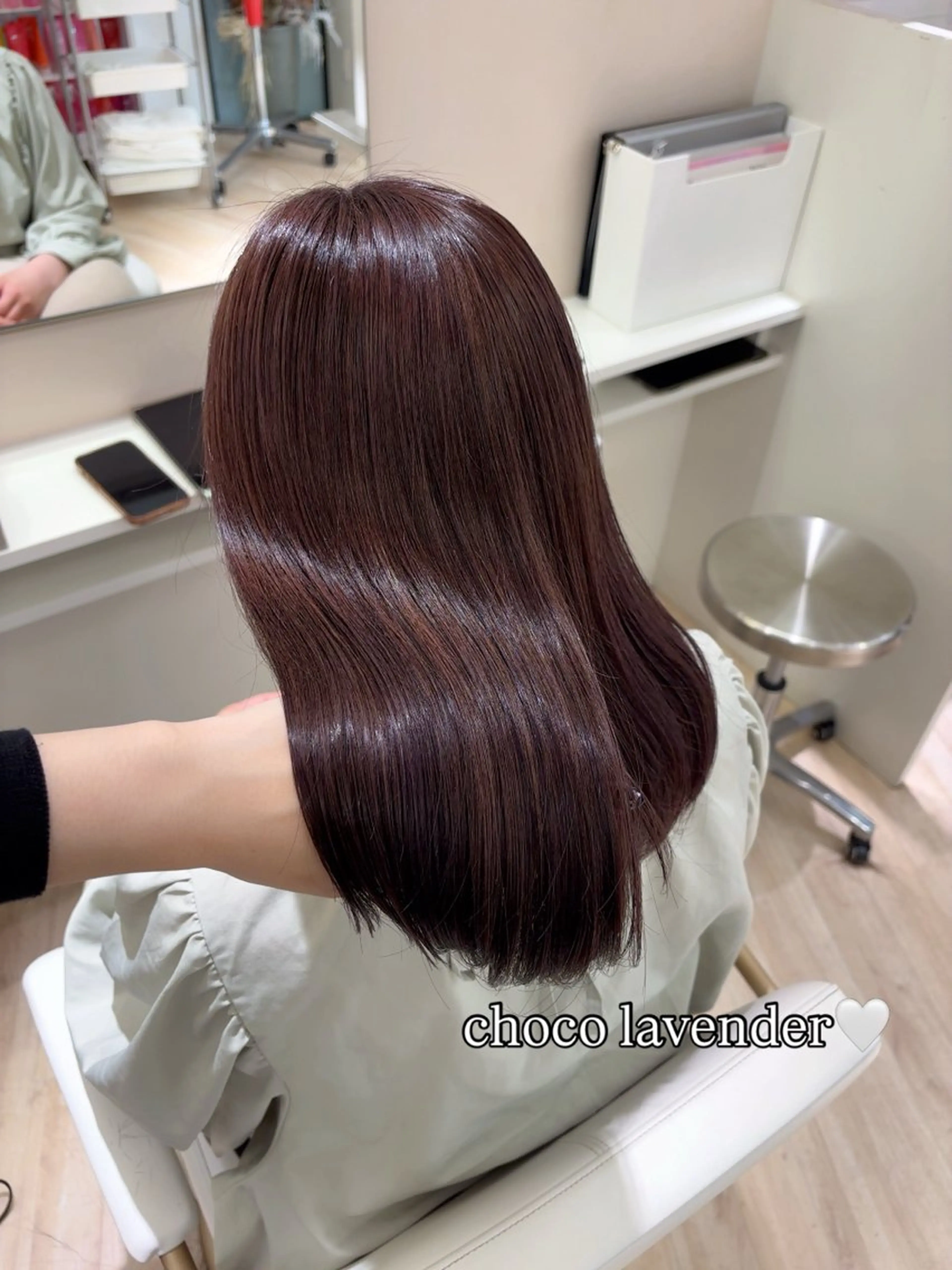 セミロング カラー ヘアカラー ParveMix 岡本えりかのヘアスタイル