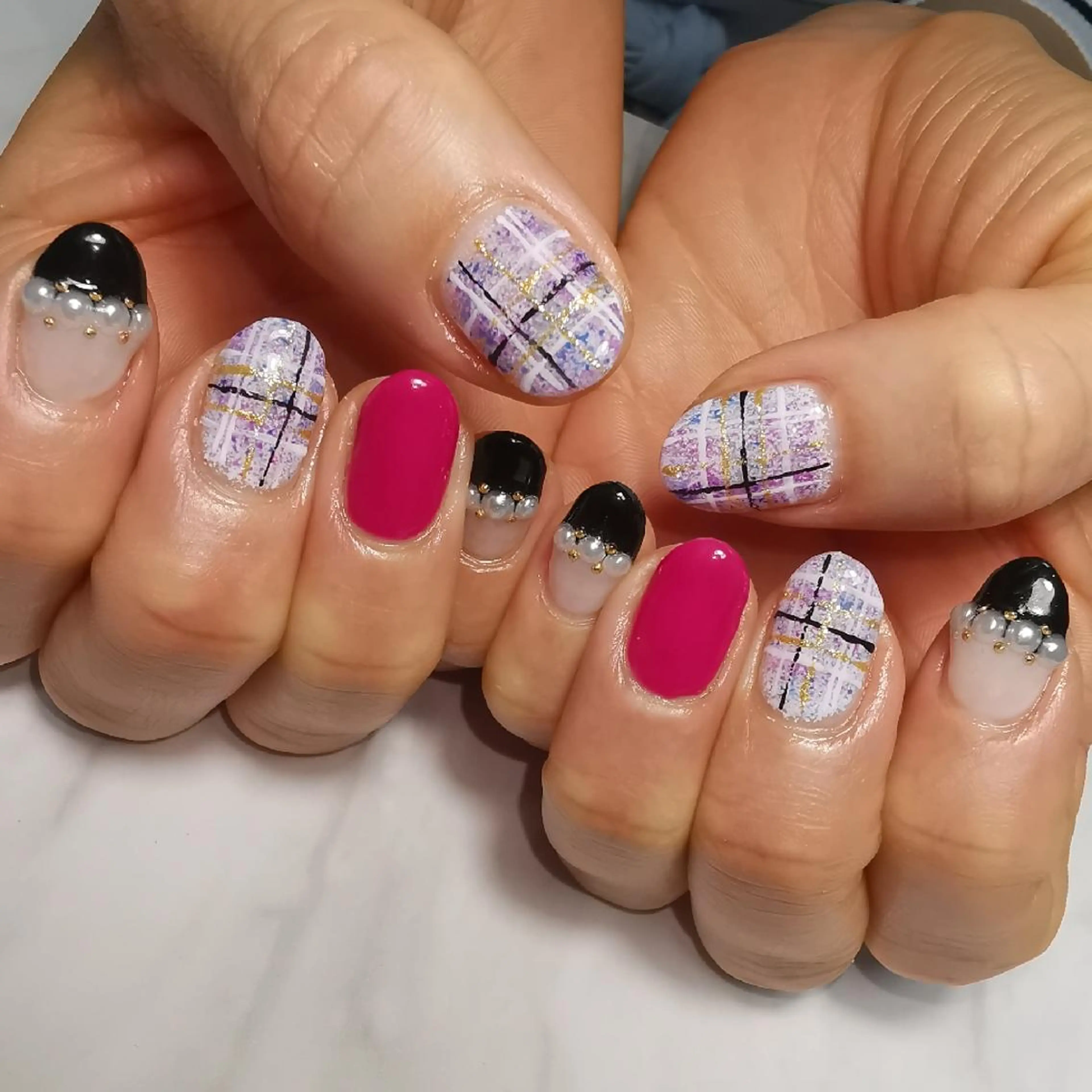 ネイル ツイードネイル ハンドネイル reve あやののネイルデザイン