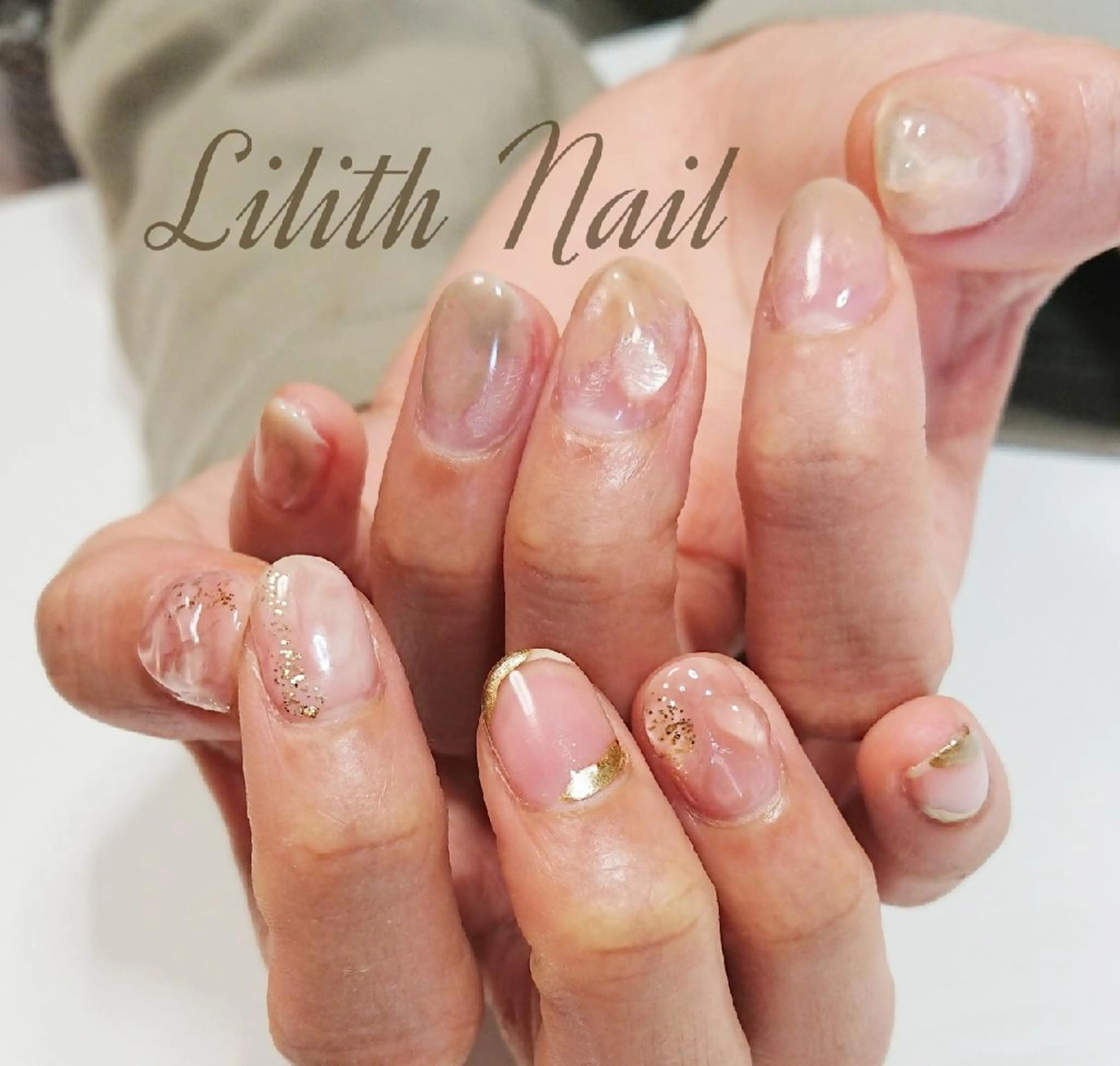 ネイル ニュアンスネイル 春ネイル ハンドネイル Lilith Nailのネイルデザイン