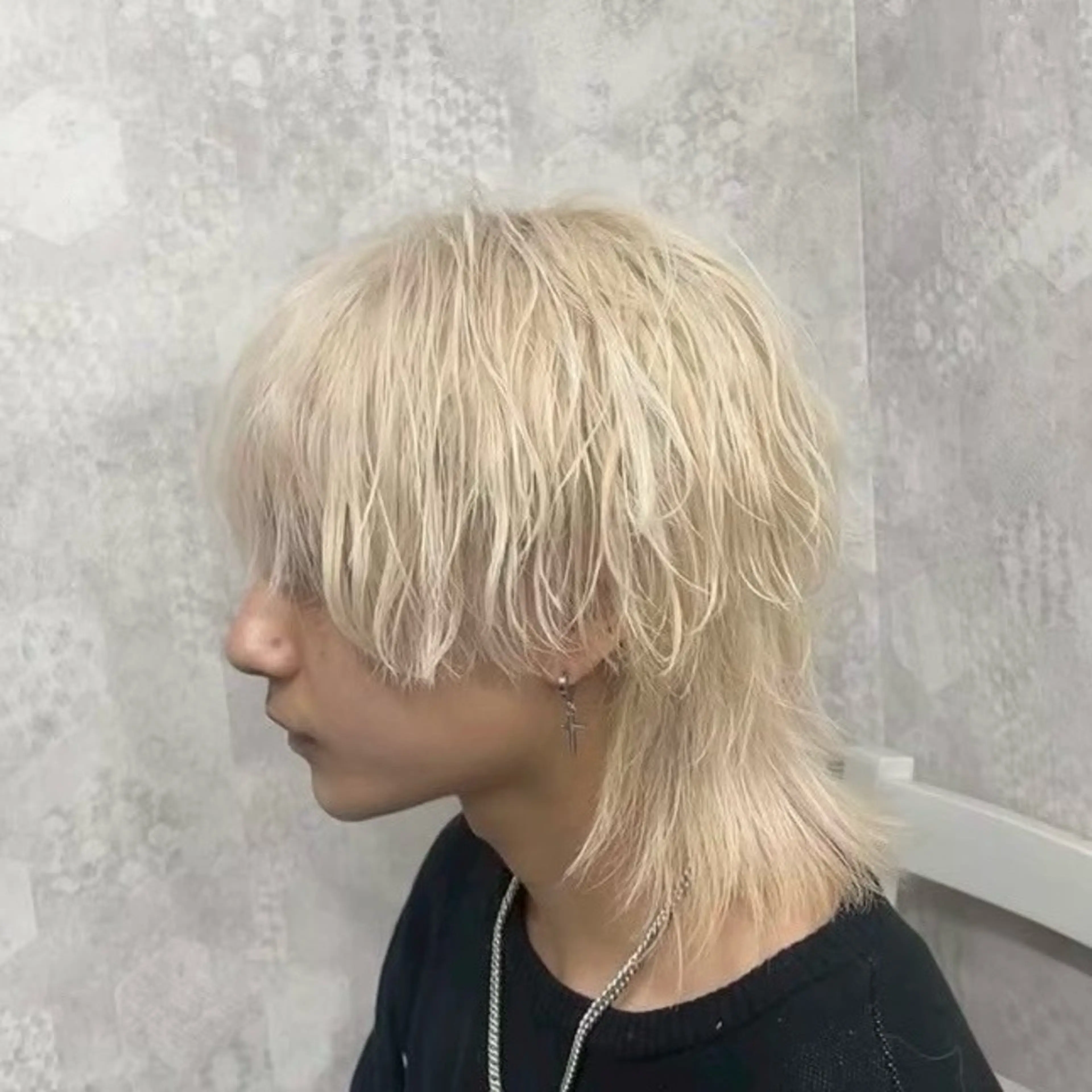 ミディアム カラー ヘアカラー トリートメント ʜᴀʀᴜᴋᴀ♱メンズ ウルフ/ブリーチのヘアスタイル