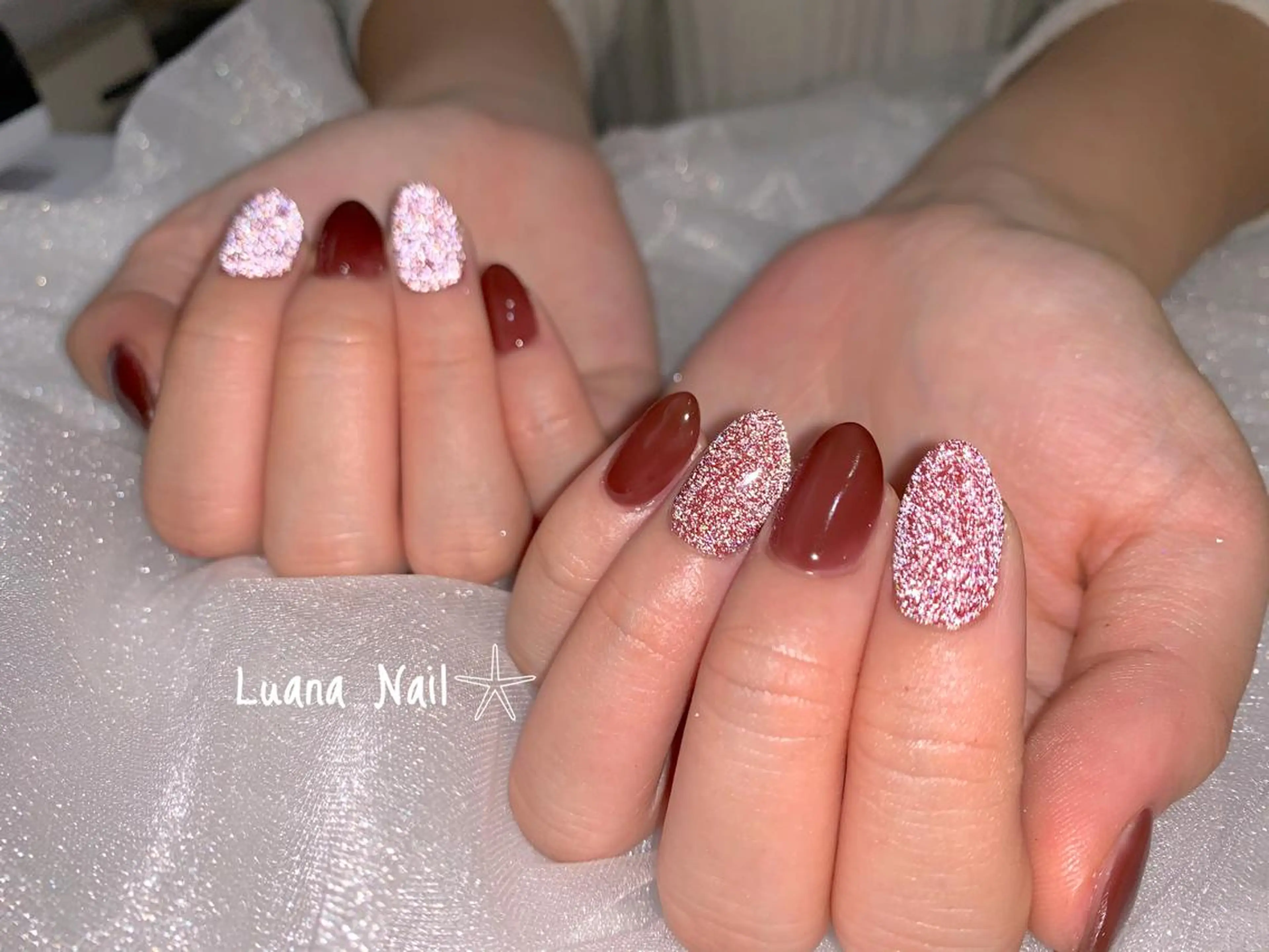 ネイル フラッシュネイル ラメ(グリッター) ハンドネイル BeauJu by Luana Nailのネイルデザイン