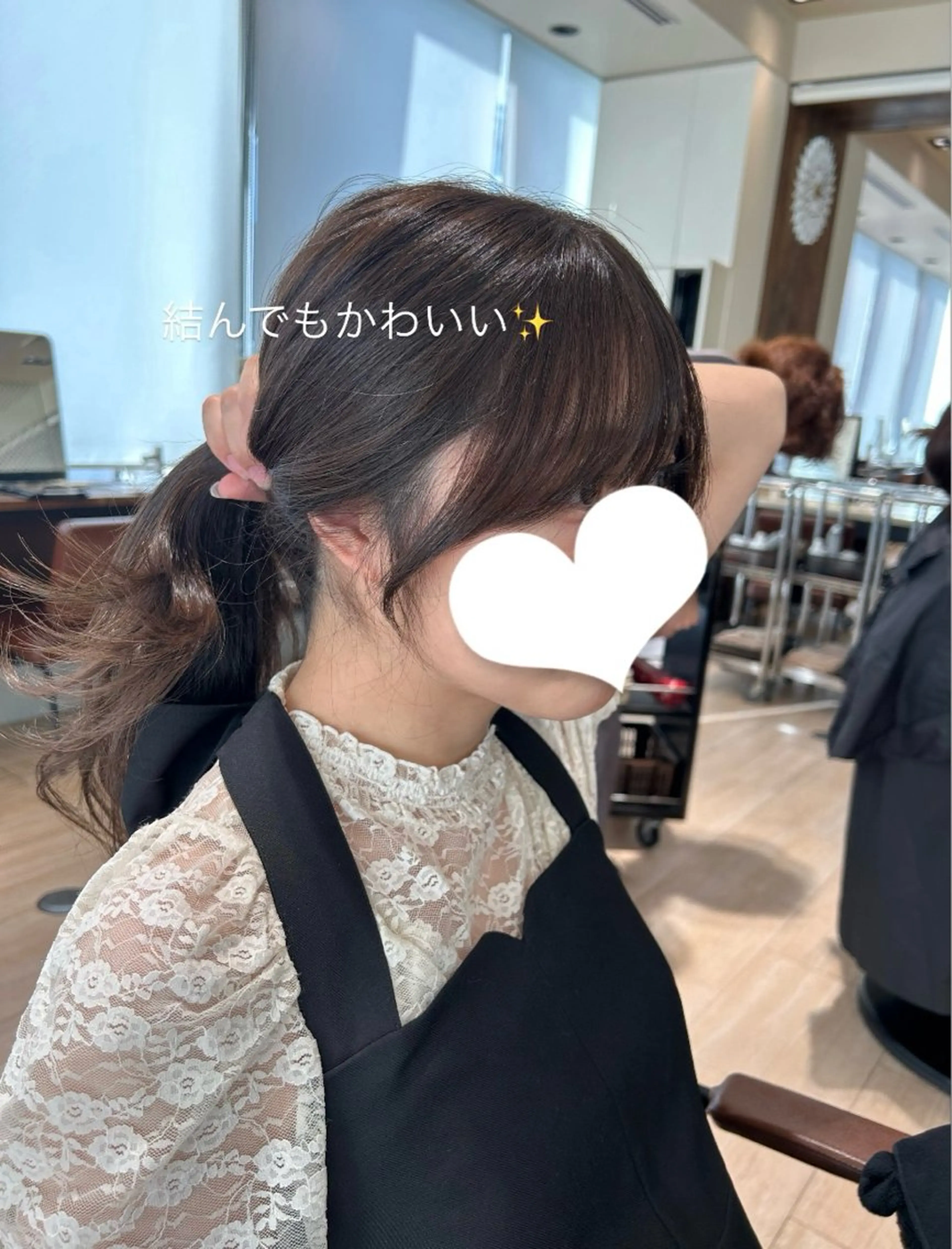 ミディアム カラー 顔周りカット シースルーバング サイドバング カット ヘアカラー トリートメント 🍼顔周りカット/ レイヤー/小川華奈のヘアスタイル