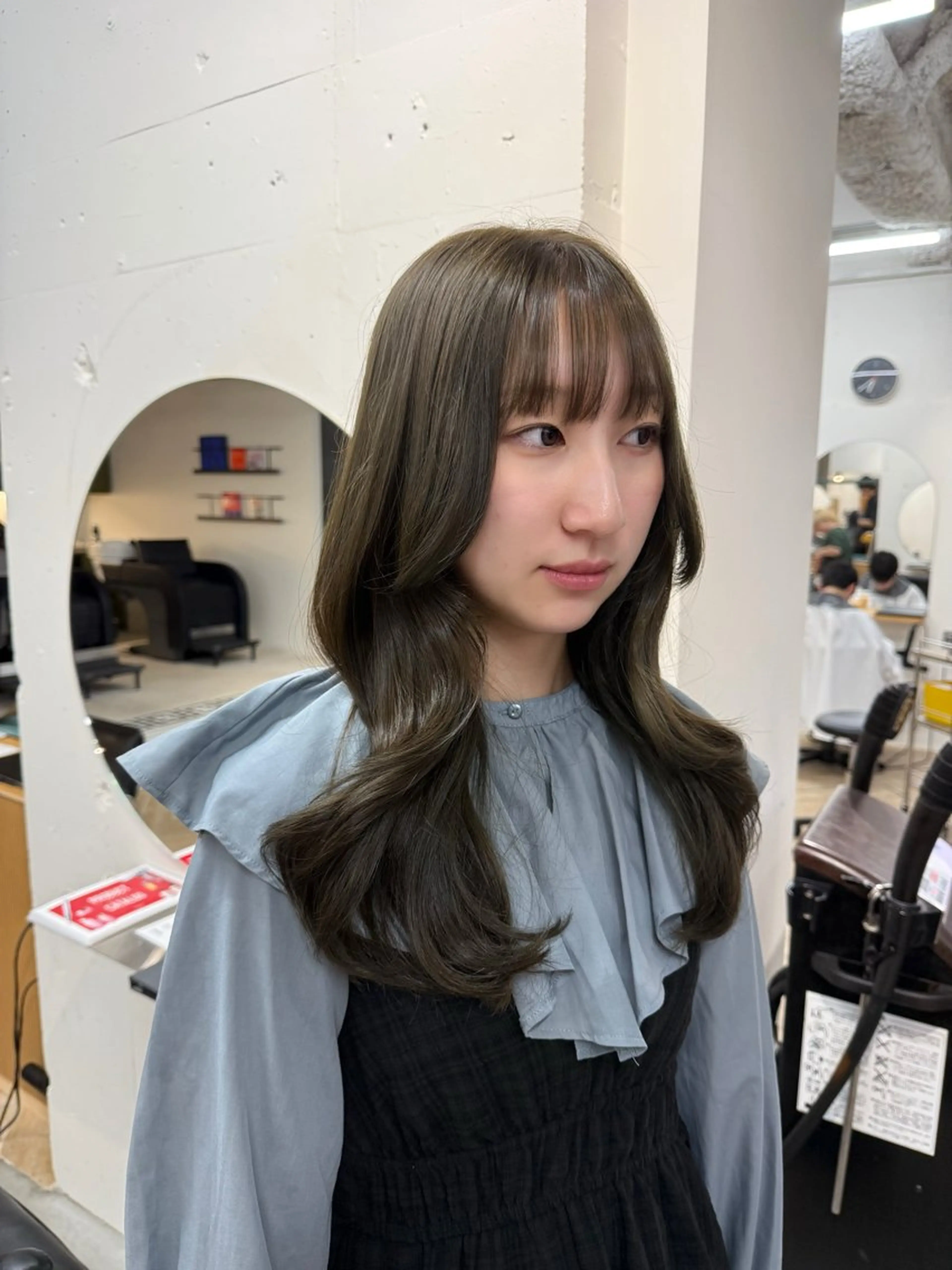 ロング ヘアカラー トリートメント 新潟/万代/レイヤー 韓国風/明間未来のヘアスタイル