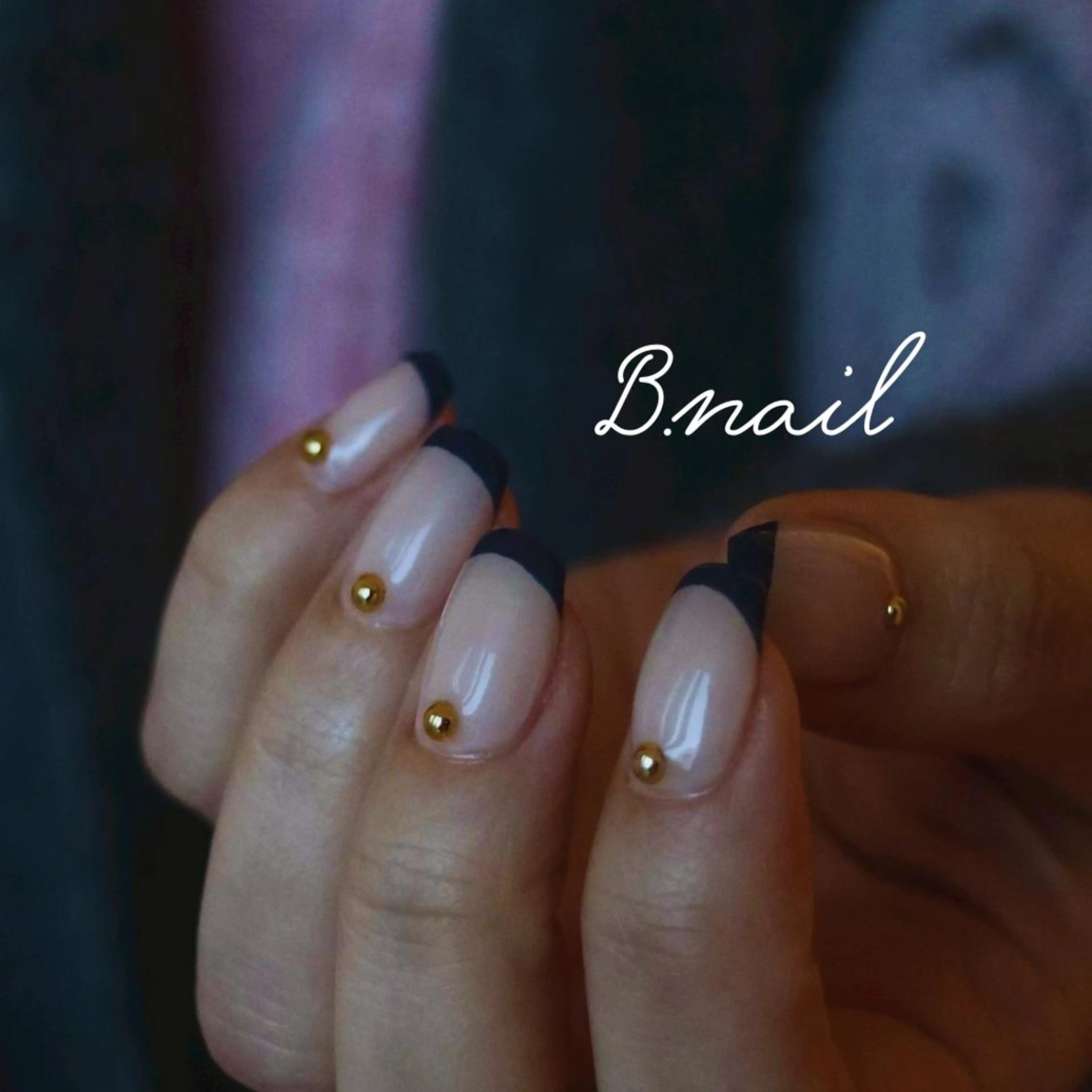 ネイル クリアネイル フレンチネイル ゴールド ネイビー ストーンネイル ハンドネイル B.nail | cocoroのネイルデザイン