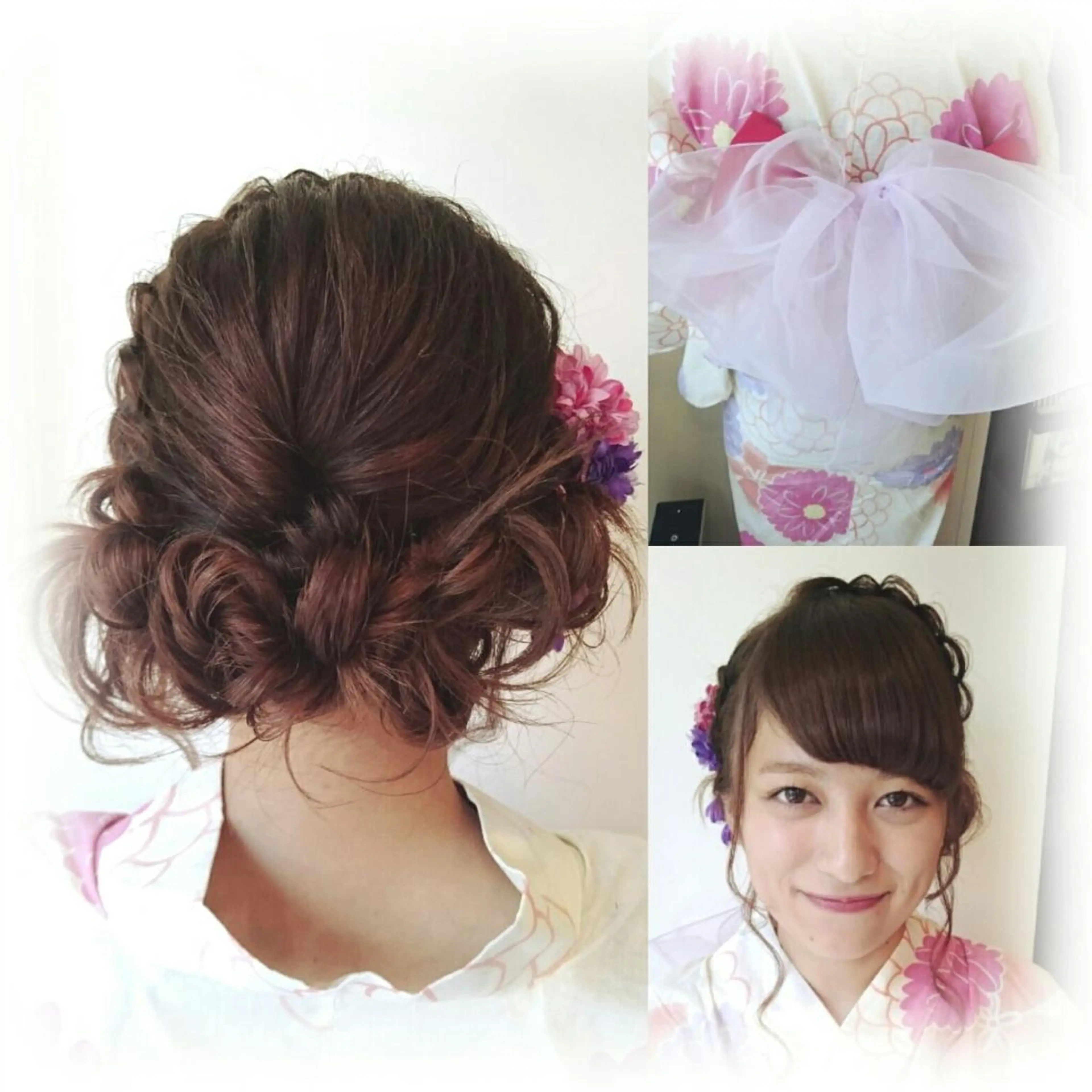 セミロング ヘアアレンジ ミディアム ショート ロング 浴衣 .. meiのヘアスタイル