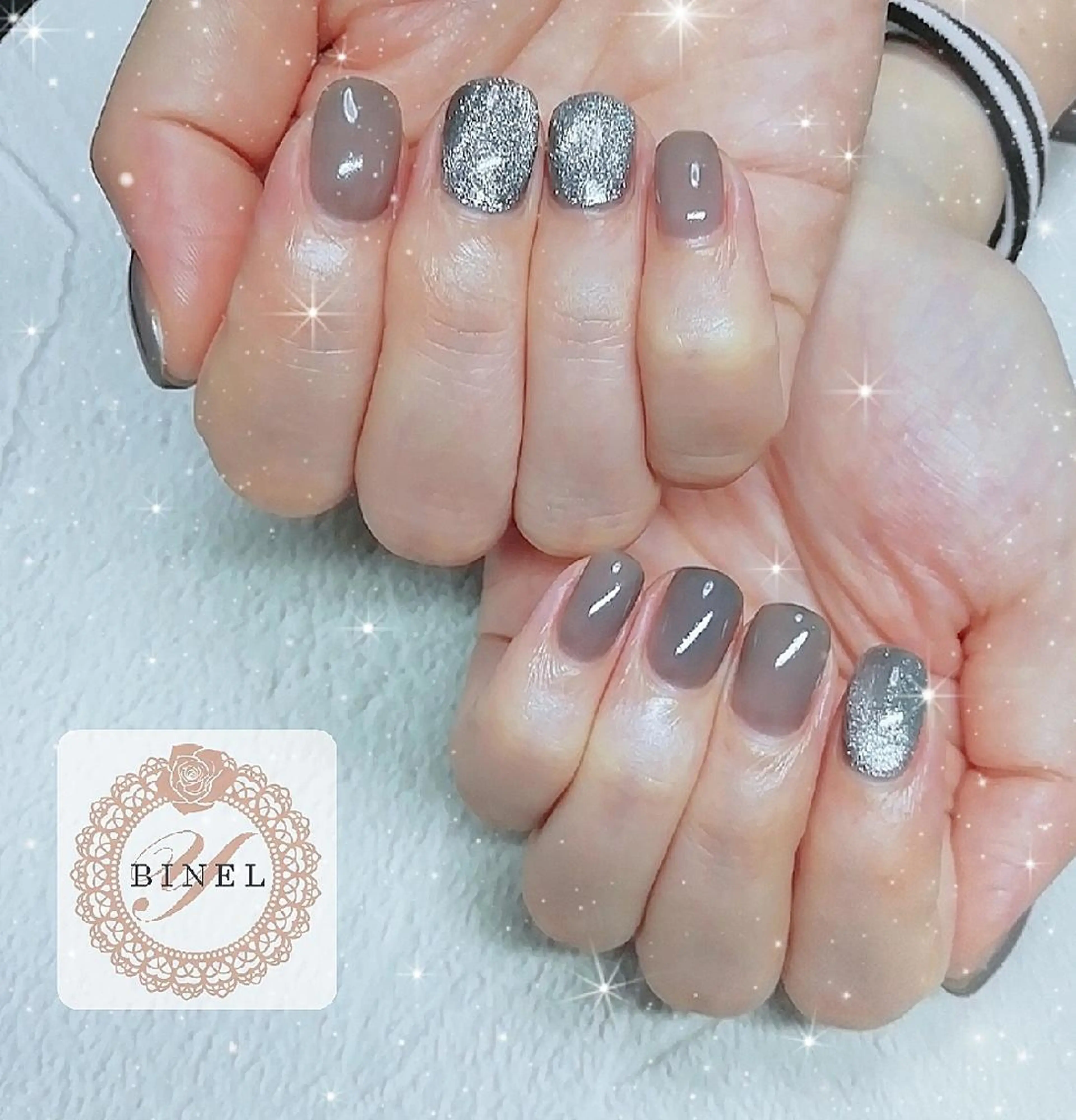 ネイル マグネットネイル 持ち込み ワンカラーネイル ハンドネイル Nail Salon Y.BINELのネイルデザイン