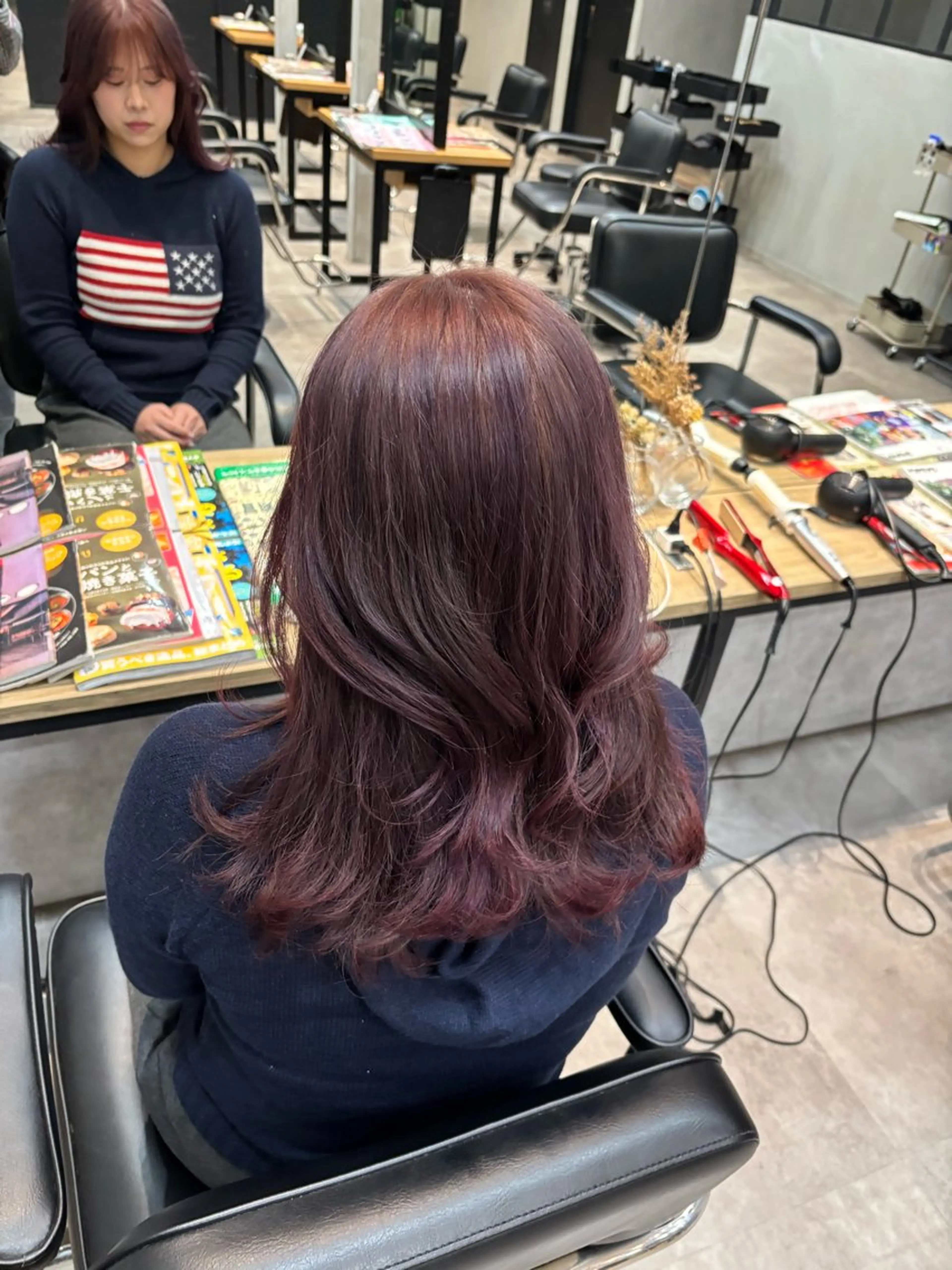 ミディアム カラー ラベンダーカラー ピンクカラー ピンクラベンダー ヘアカラー 片平 帆香のヘアスタイル