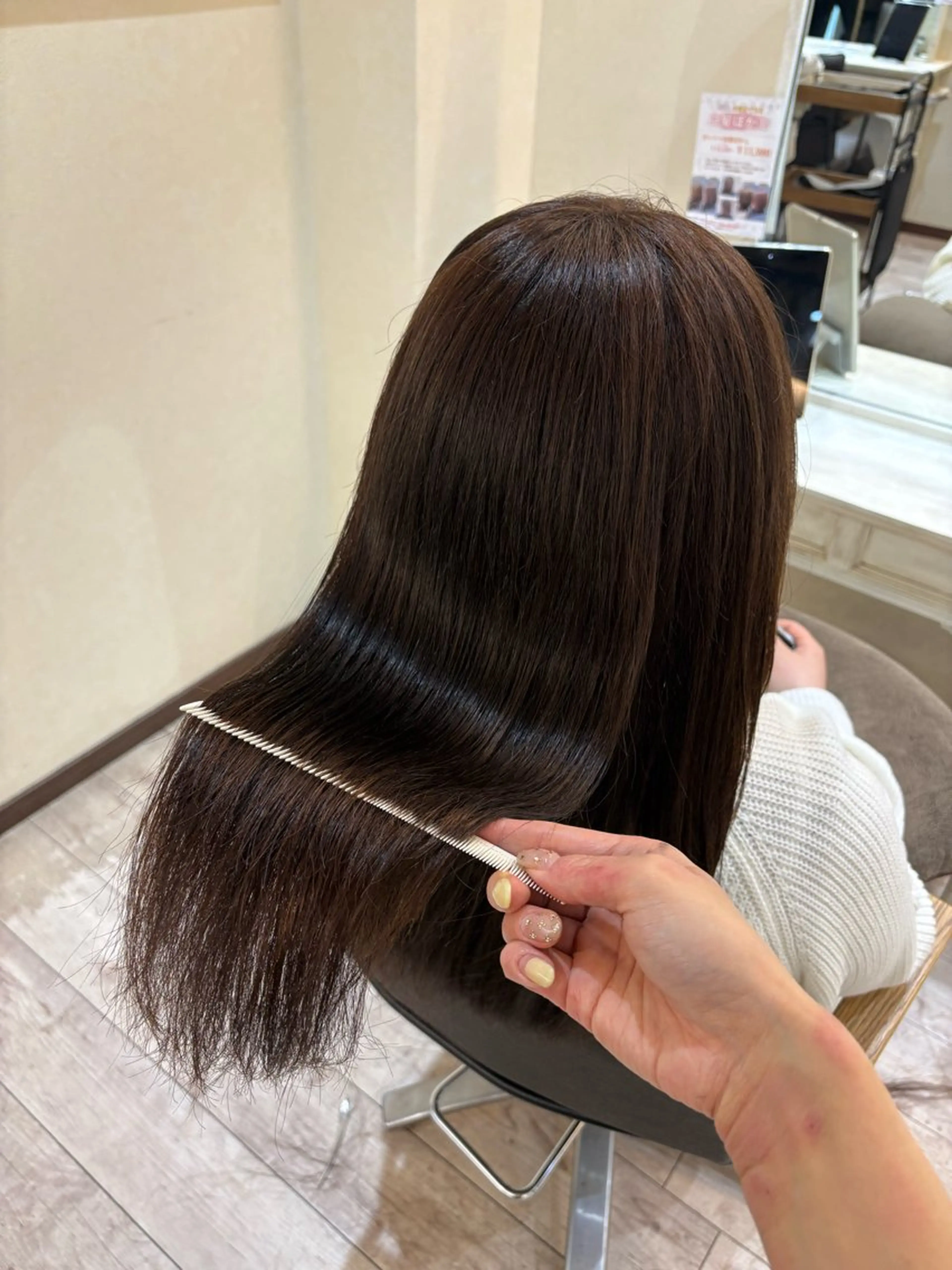 セミロング カラー ベージュカラー カット ヘアカラー トリートメント 艶カラー/縮毛矯正/ レイヤー/栄/あやかのヘアスタイル