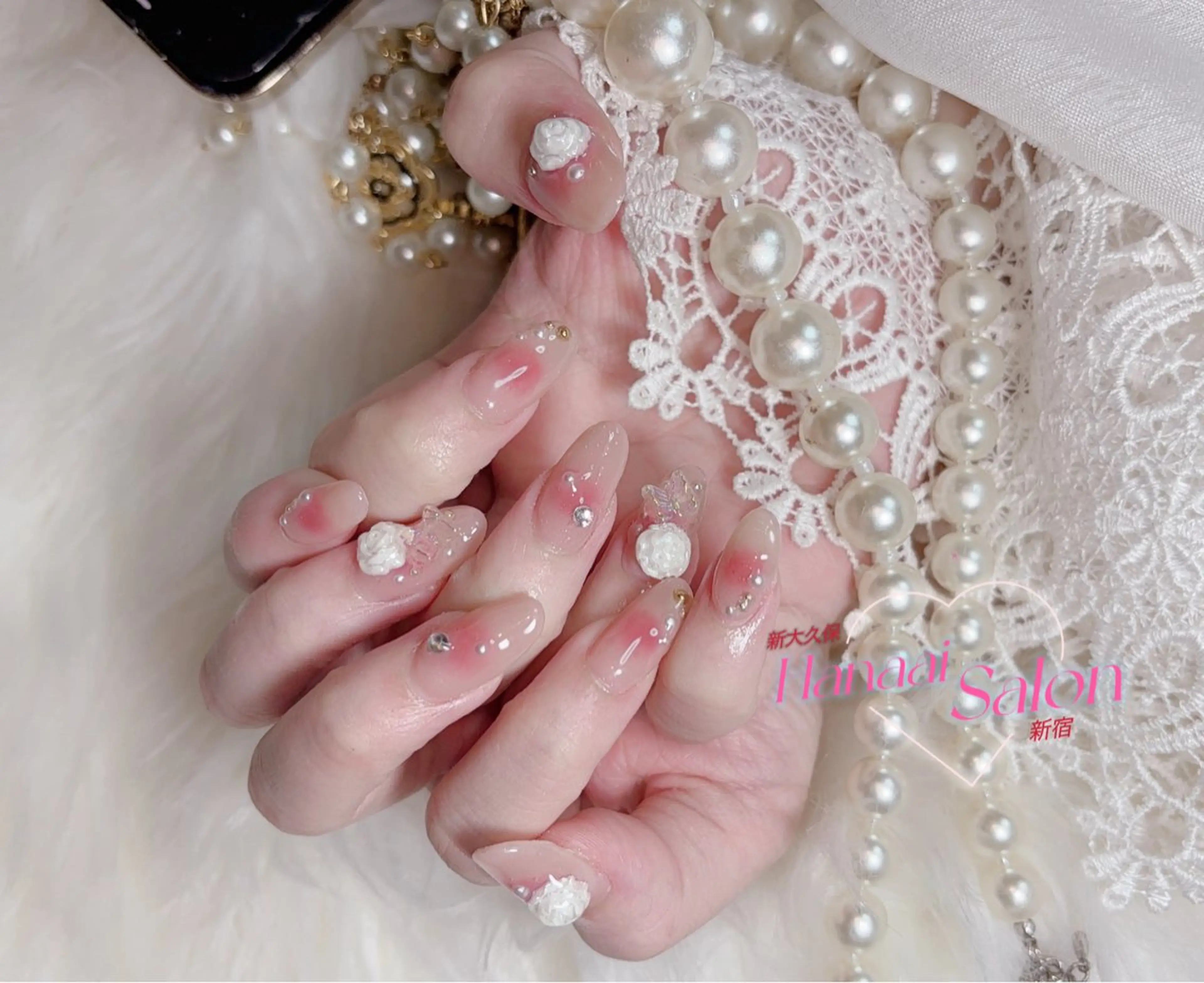 セミロング ハンドネイル Hanaai Salon新宿店のネイルデザイン