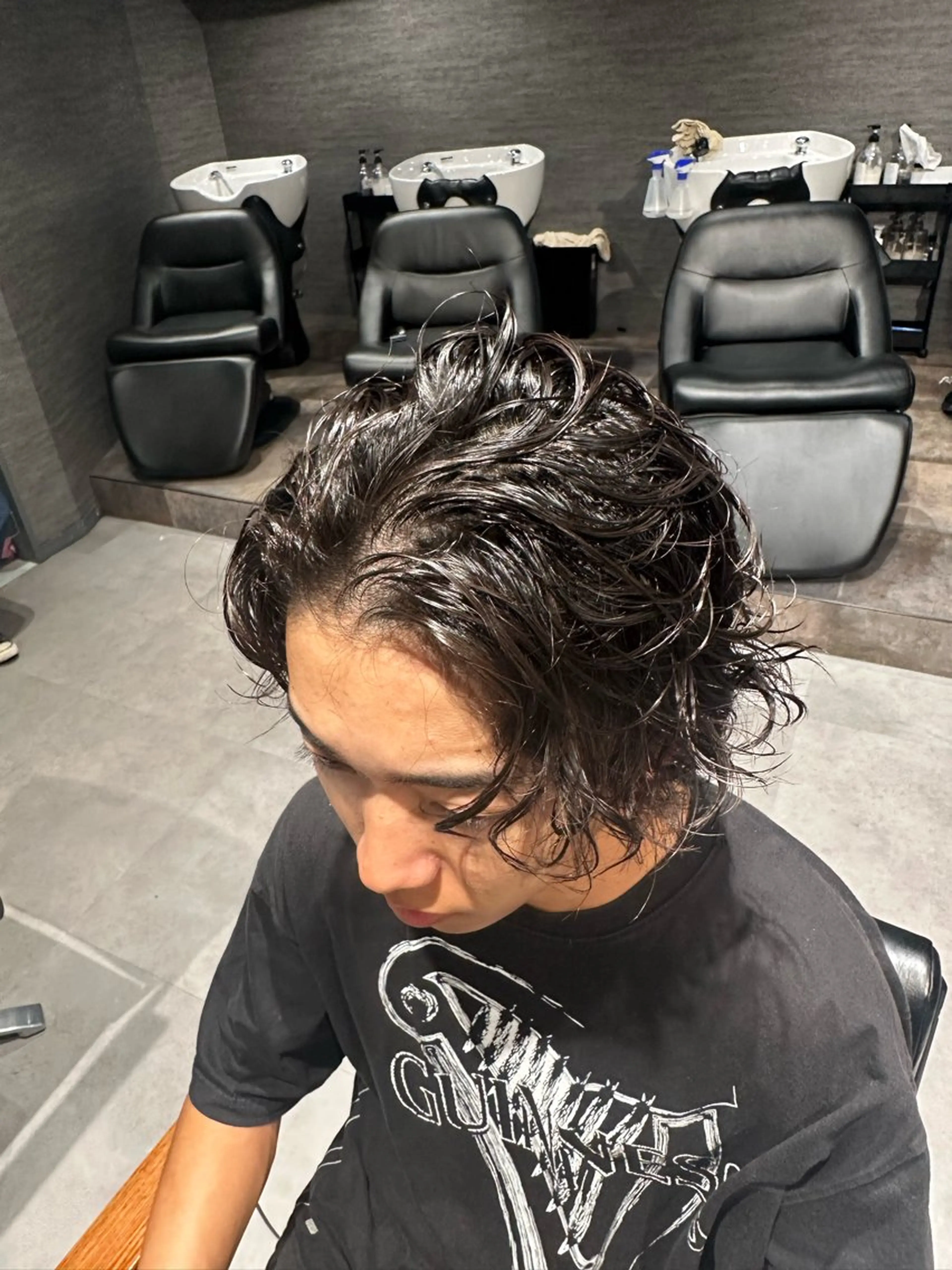 ミディアム パーマ ヘアアレンジ メンズ メンズヘア静岡 ✂︎Ryuheiのヘアスタイル