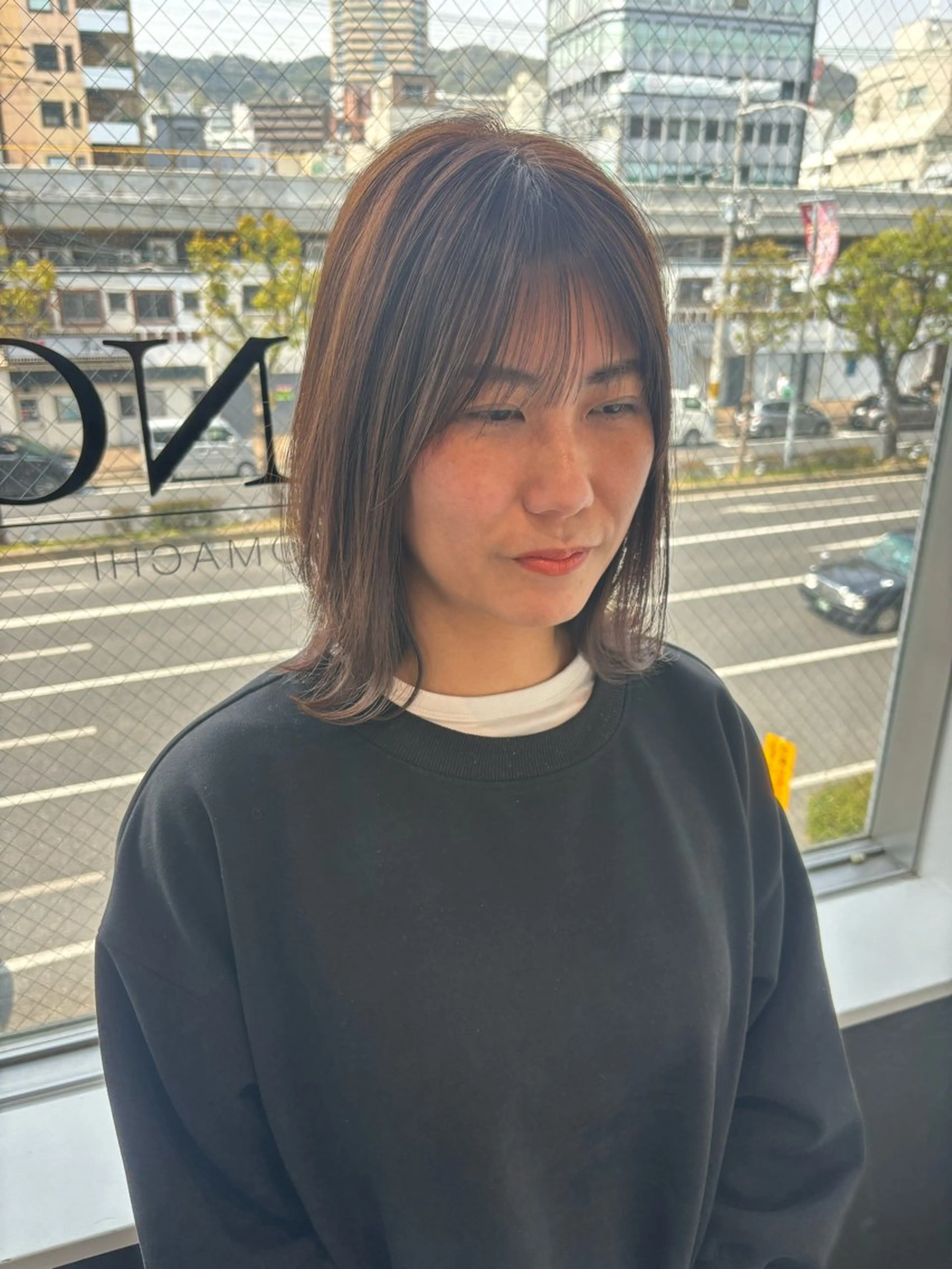 ショート カラー ボブレイヤー 透明感カラー ボブ レイヤーカット カット ヘアカラー 穐田 航のヘアスタイル