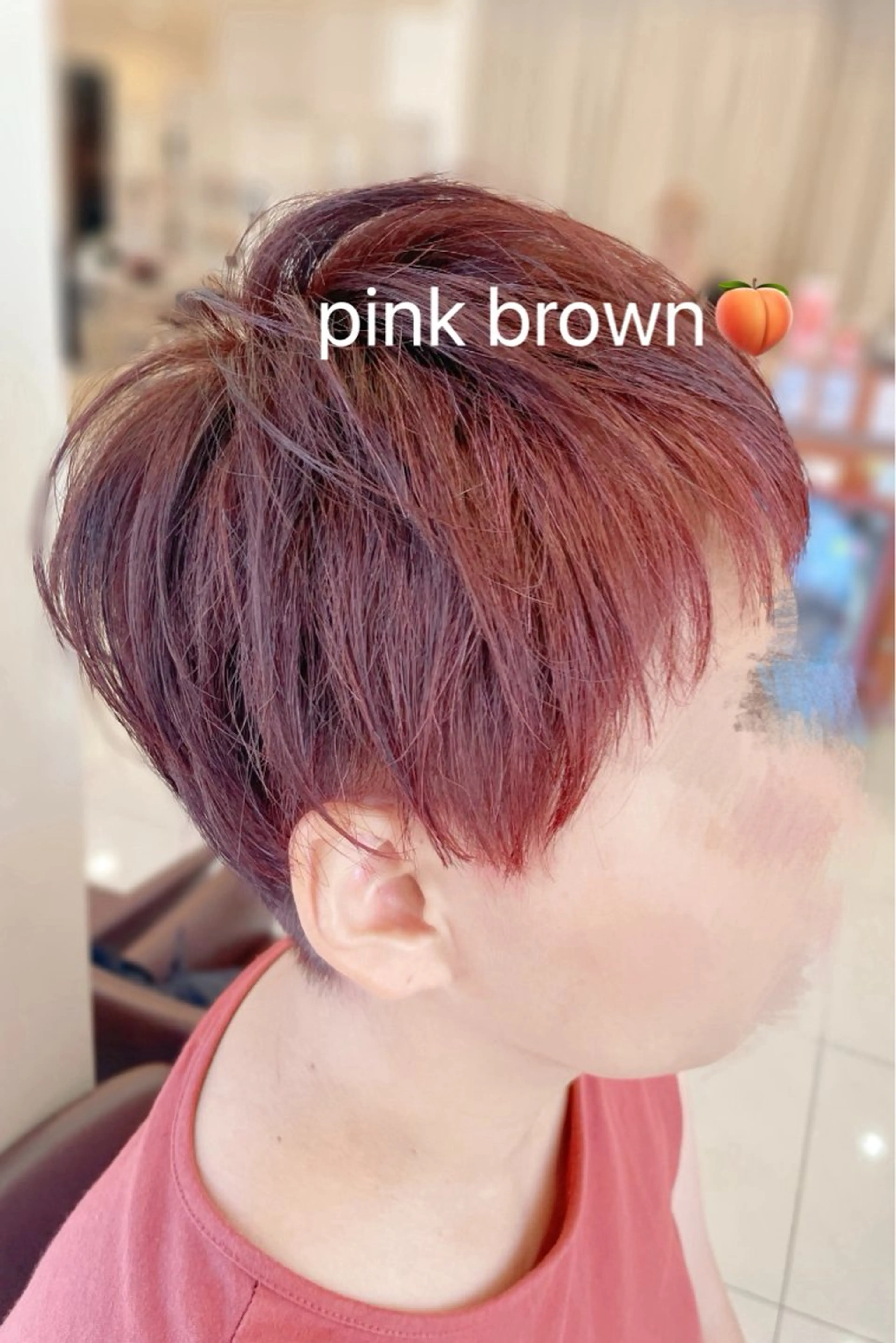 ショート ピンクブラウン LiTA 浜線店 かなえみゆうのヘアスタイル