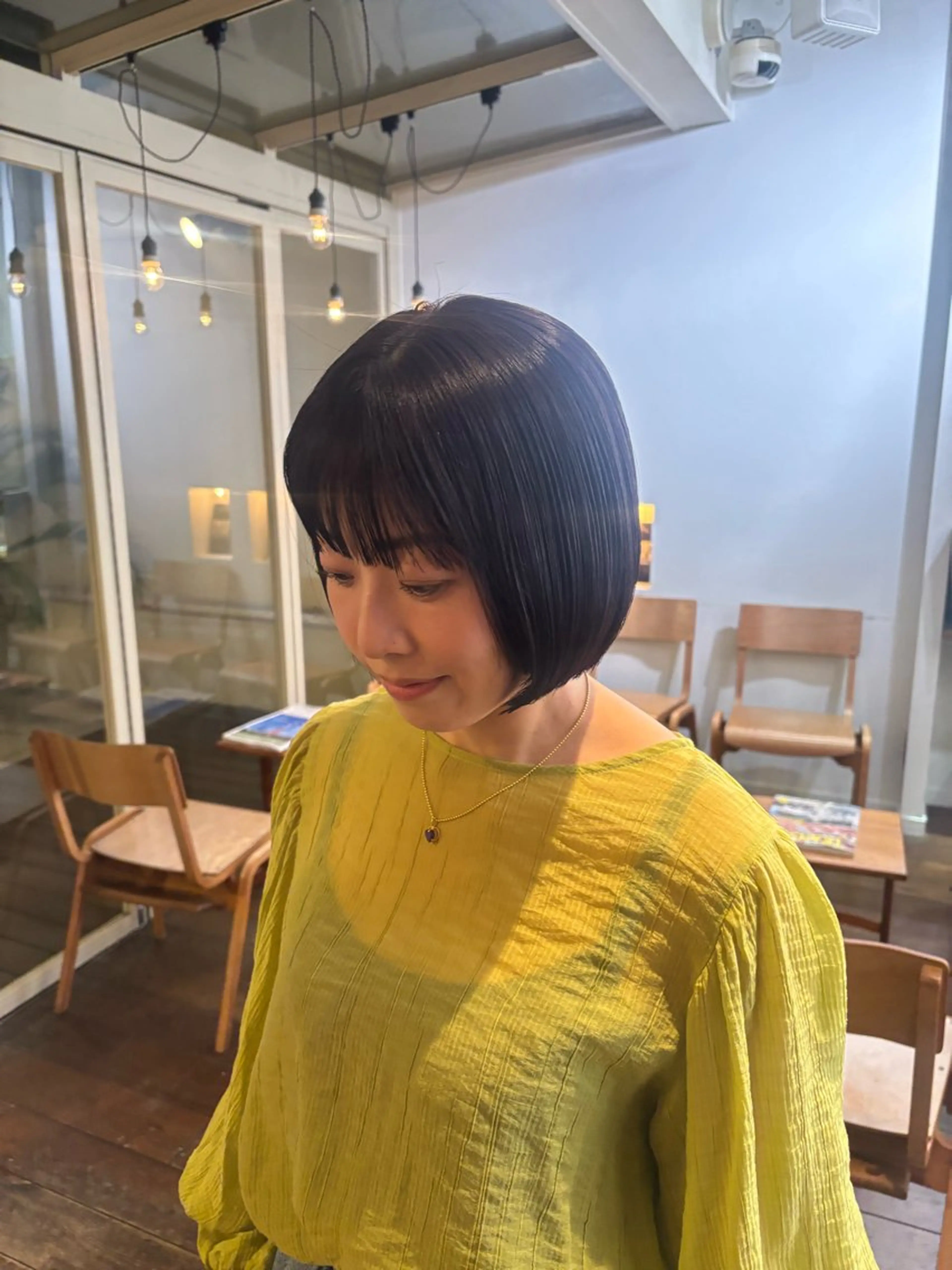 ミディアム カラー くいた あやなのヘアスタイル