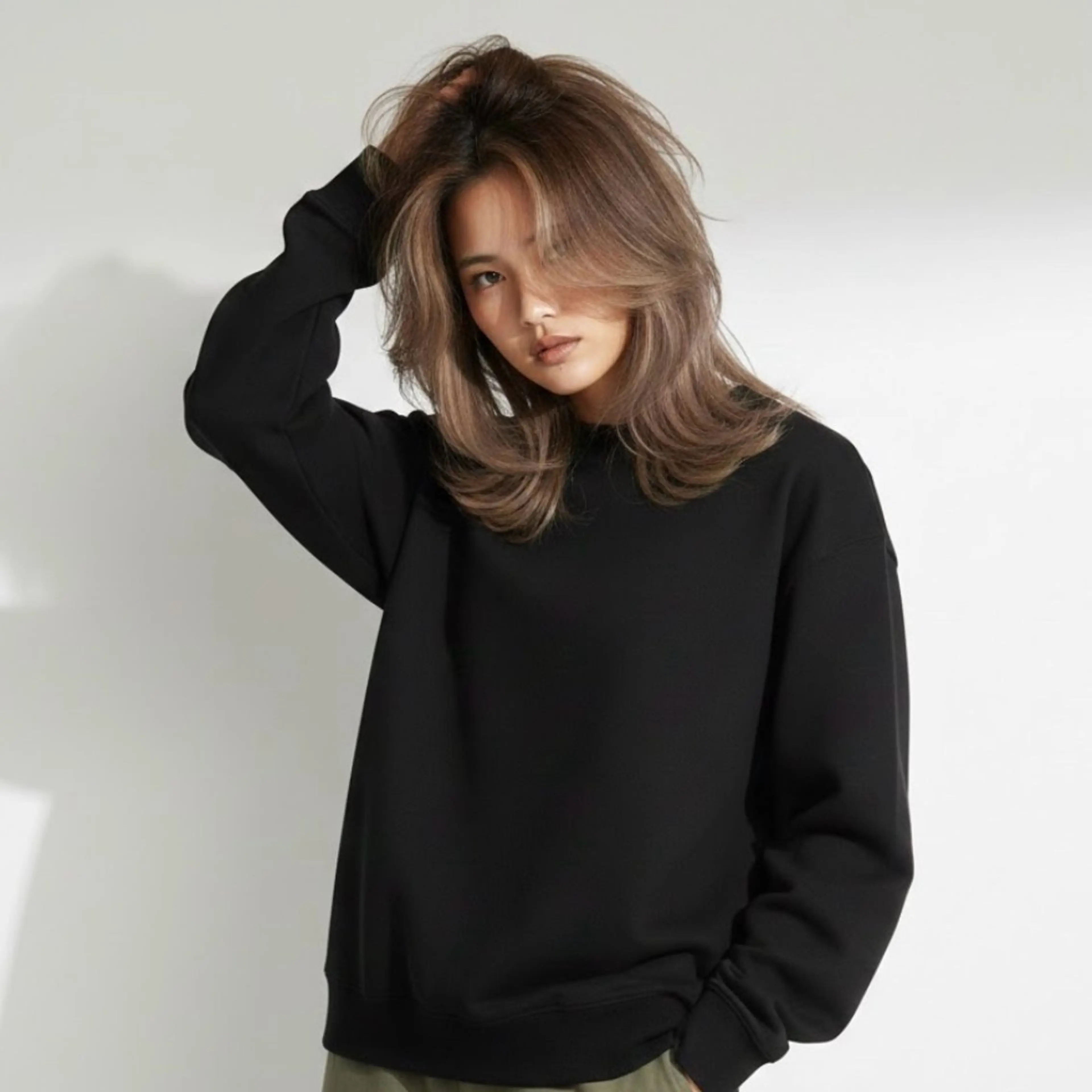 ミディアム カラー バレイヤージュ ベージュカラー ブリーチ ブラウンカラー ブラウンベージュ カット ヘアカラー 髪質改善特化KIZU /艶髪研究（京都）のヘアスタイル