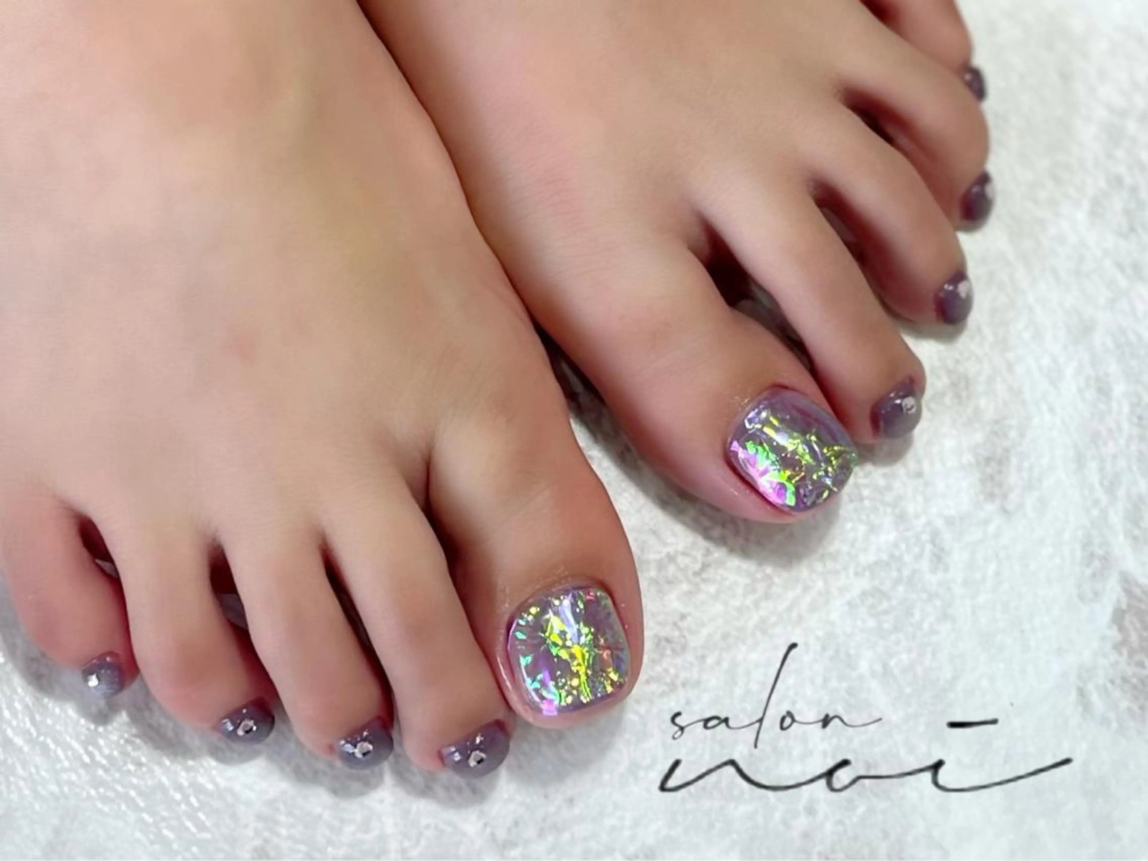 ネイル フットネイル 氷ネイル・うるうるネイル フットネイル salon noiのネイルデザイン