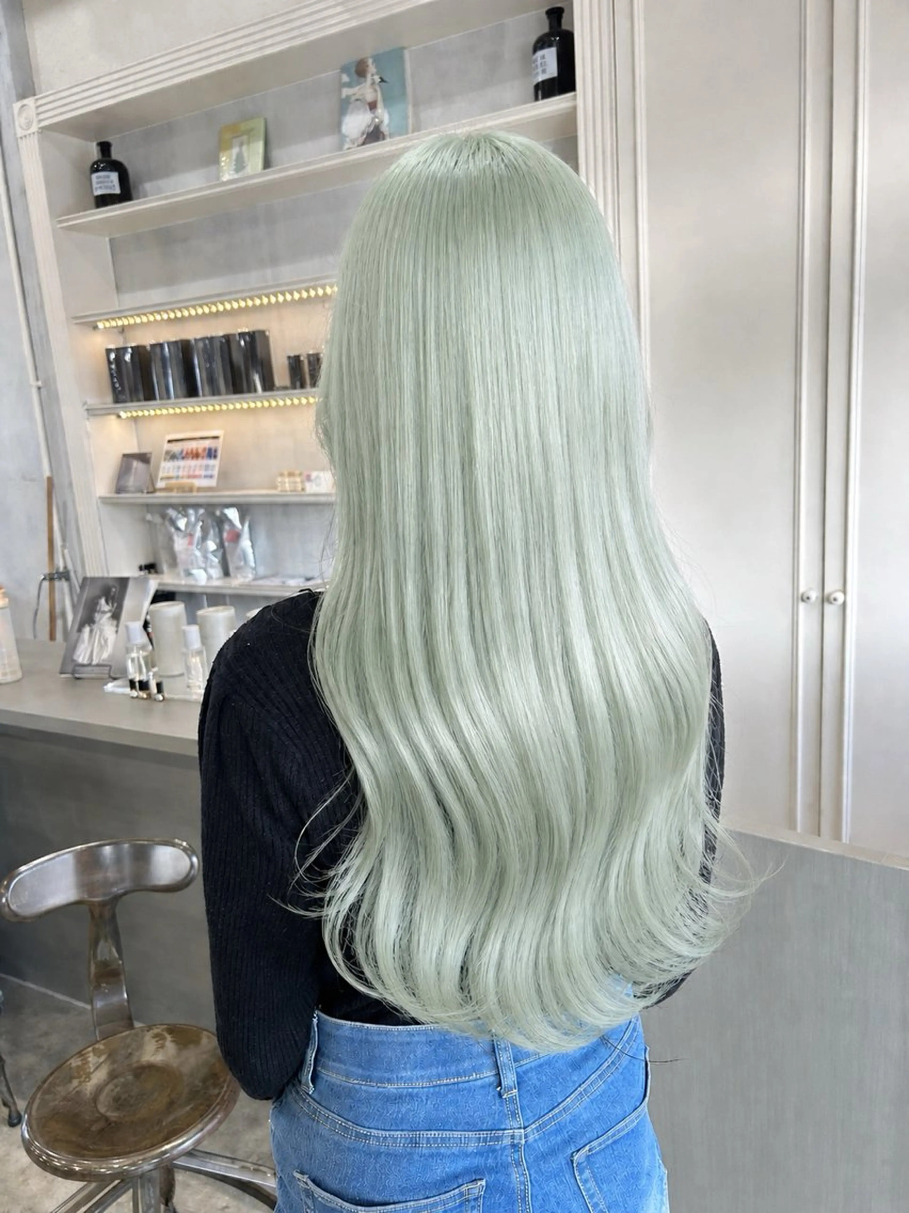 ロング カラー カット ヘアカラー 髪質改善×ハイトーン レイヤー天神美容室のヘアスタイル