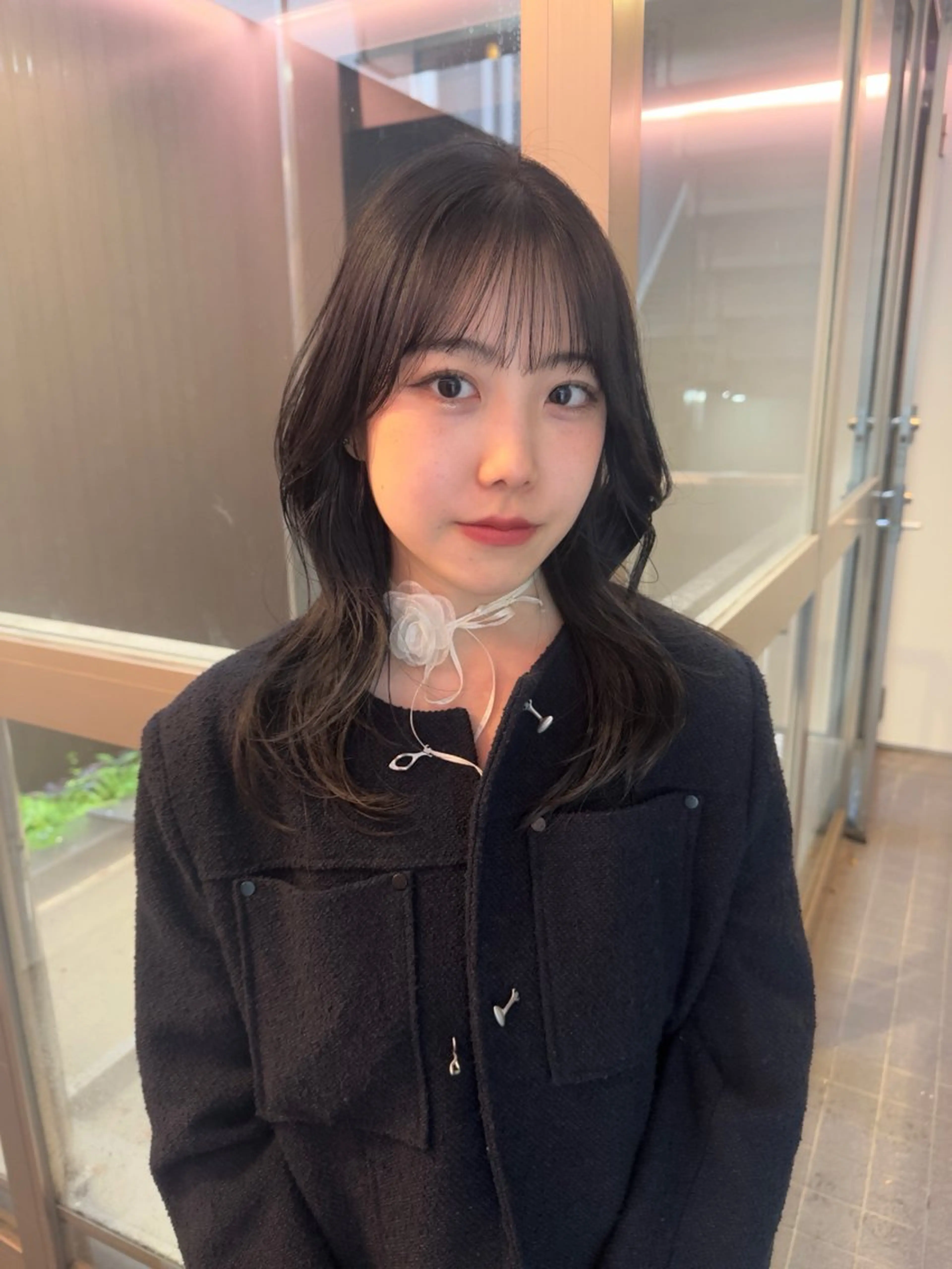 セミロング 韓国風ヘア レイヤーカット カット ヘアカラー ボブ/似合わせ レイヤーcocomoのヘアスタイル