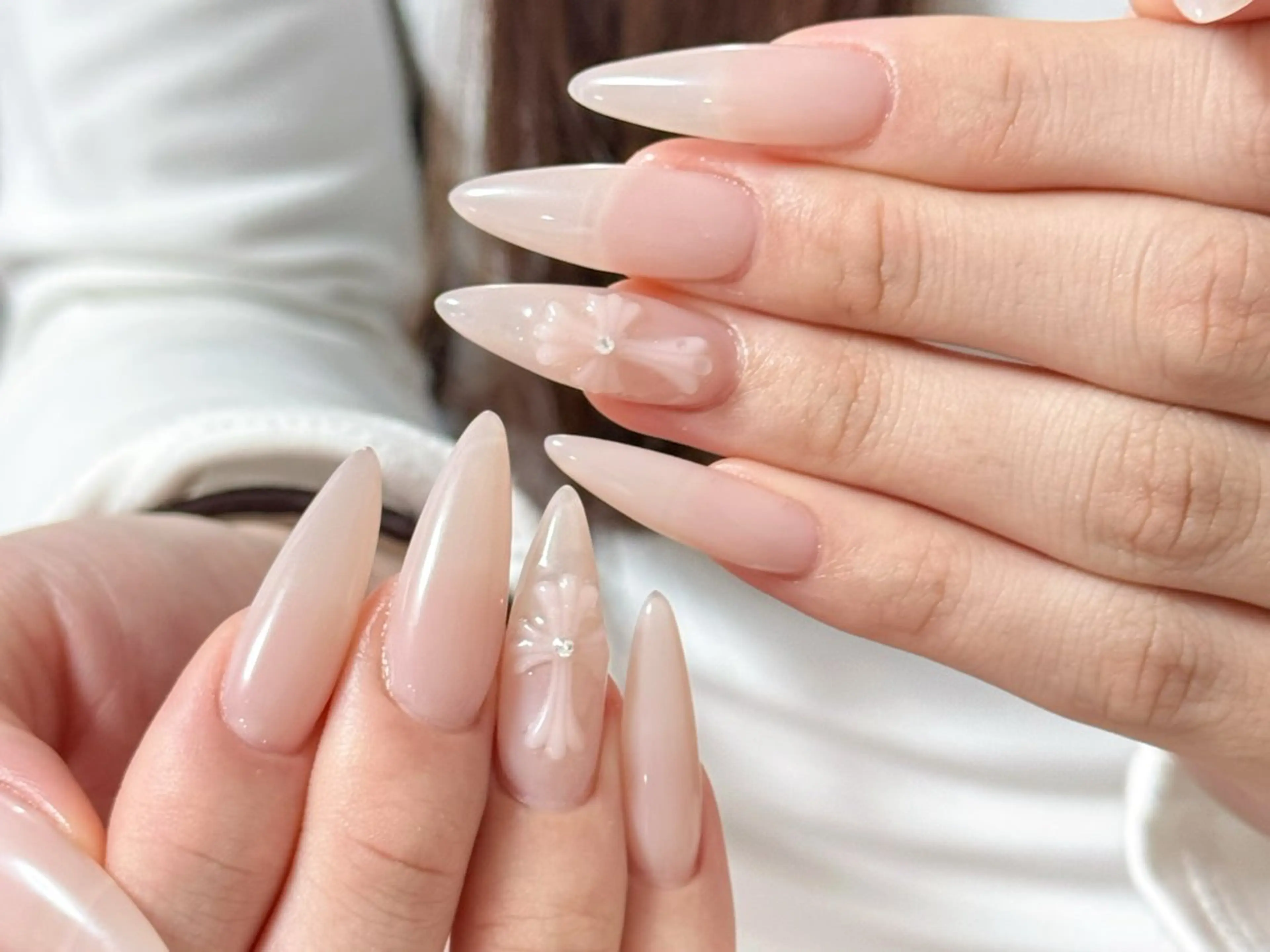 ネイル アートネイル オーロラネイル チークネイル フレンチネイル ガラスフレンチ ハンドネイル 🎀🎀YooLi Nail Salonのネイルデザイン