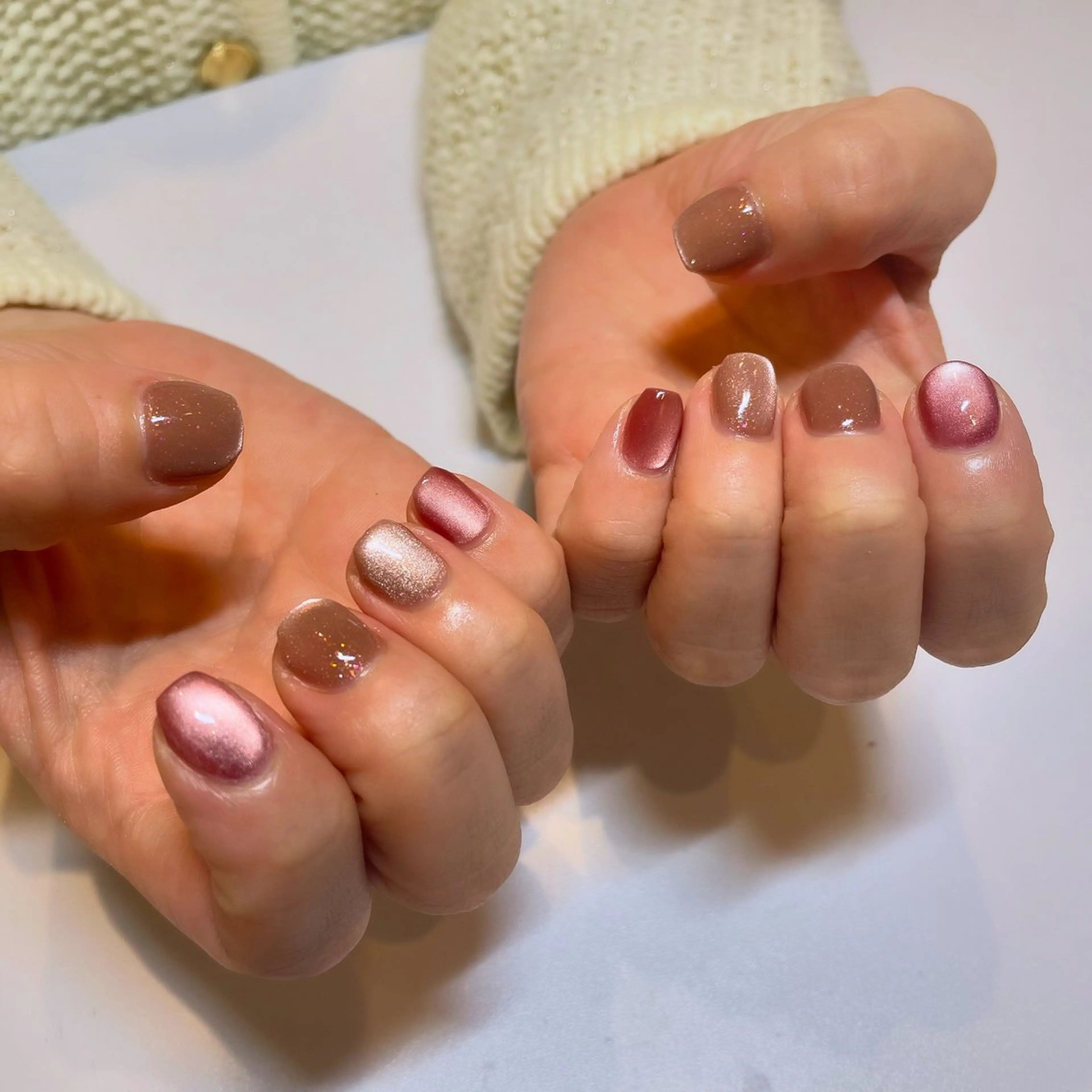 ネイル Rika🌼 シンプル•マグネットのネイルデザイン