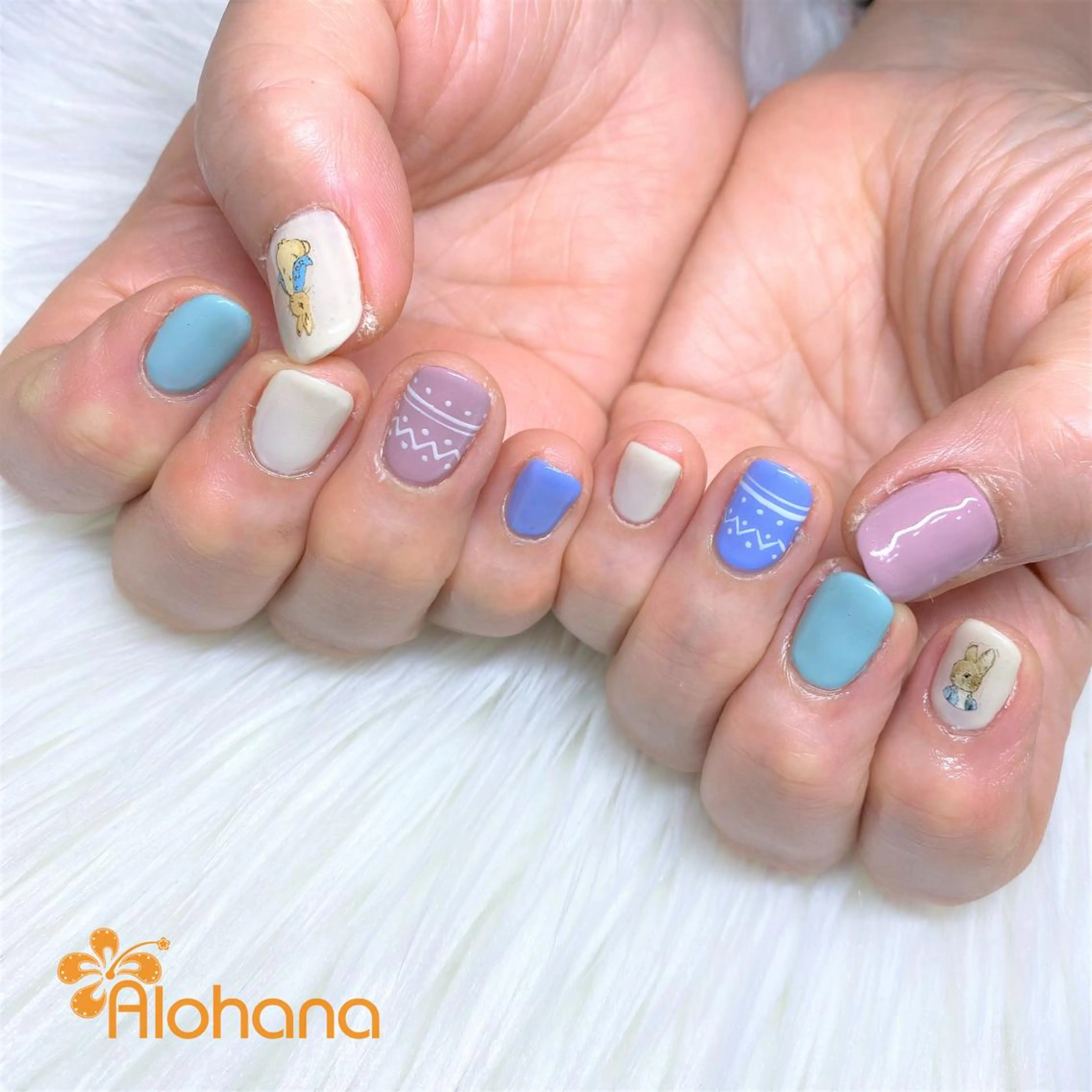 ネイル イースター ハンドネイル Alohana Minaのネイルデザイン