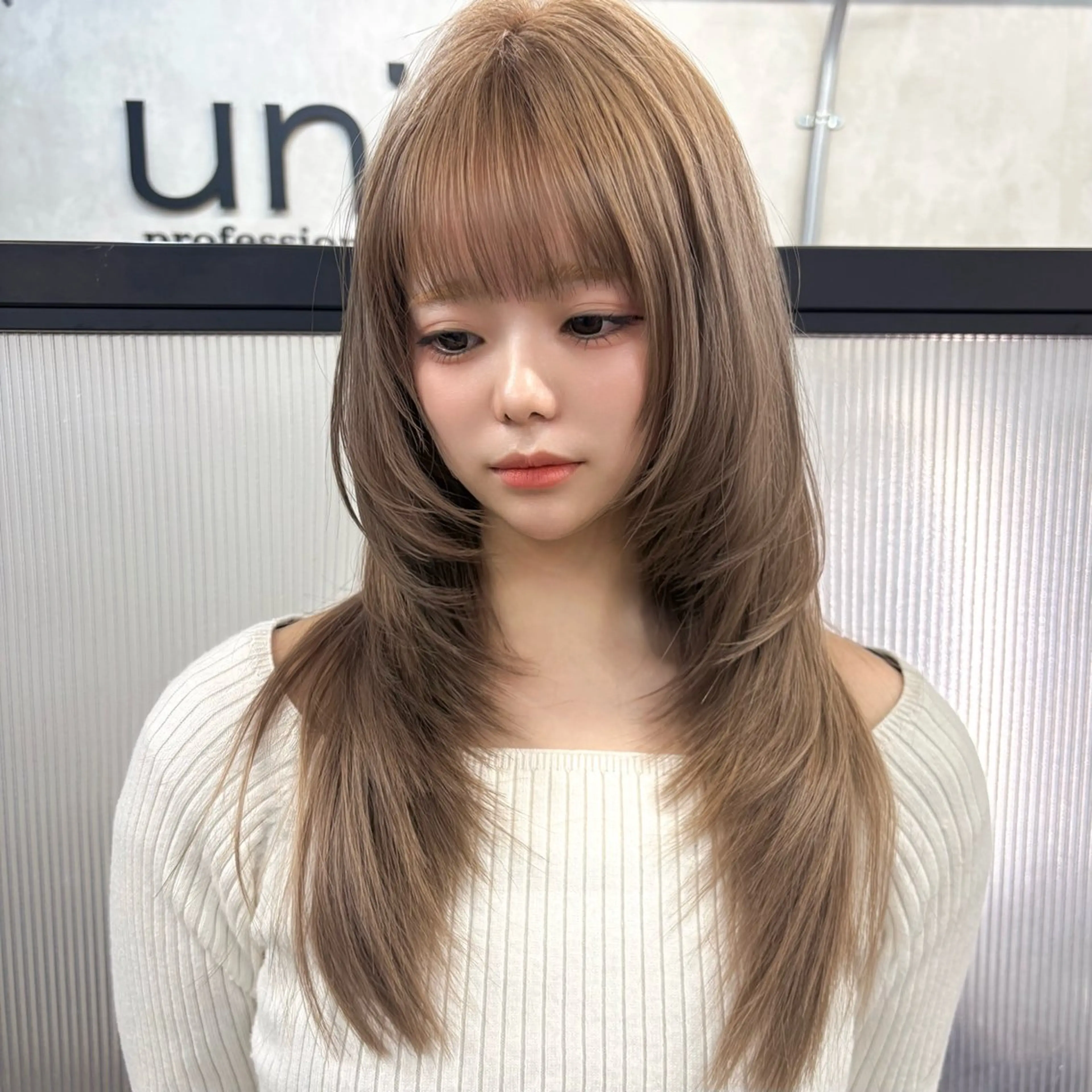 ロング カラー カット ヘアカラー トリートメント レイヤー髪質改善 ハッシュカット/新宿のヘアスタイル