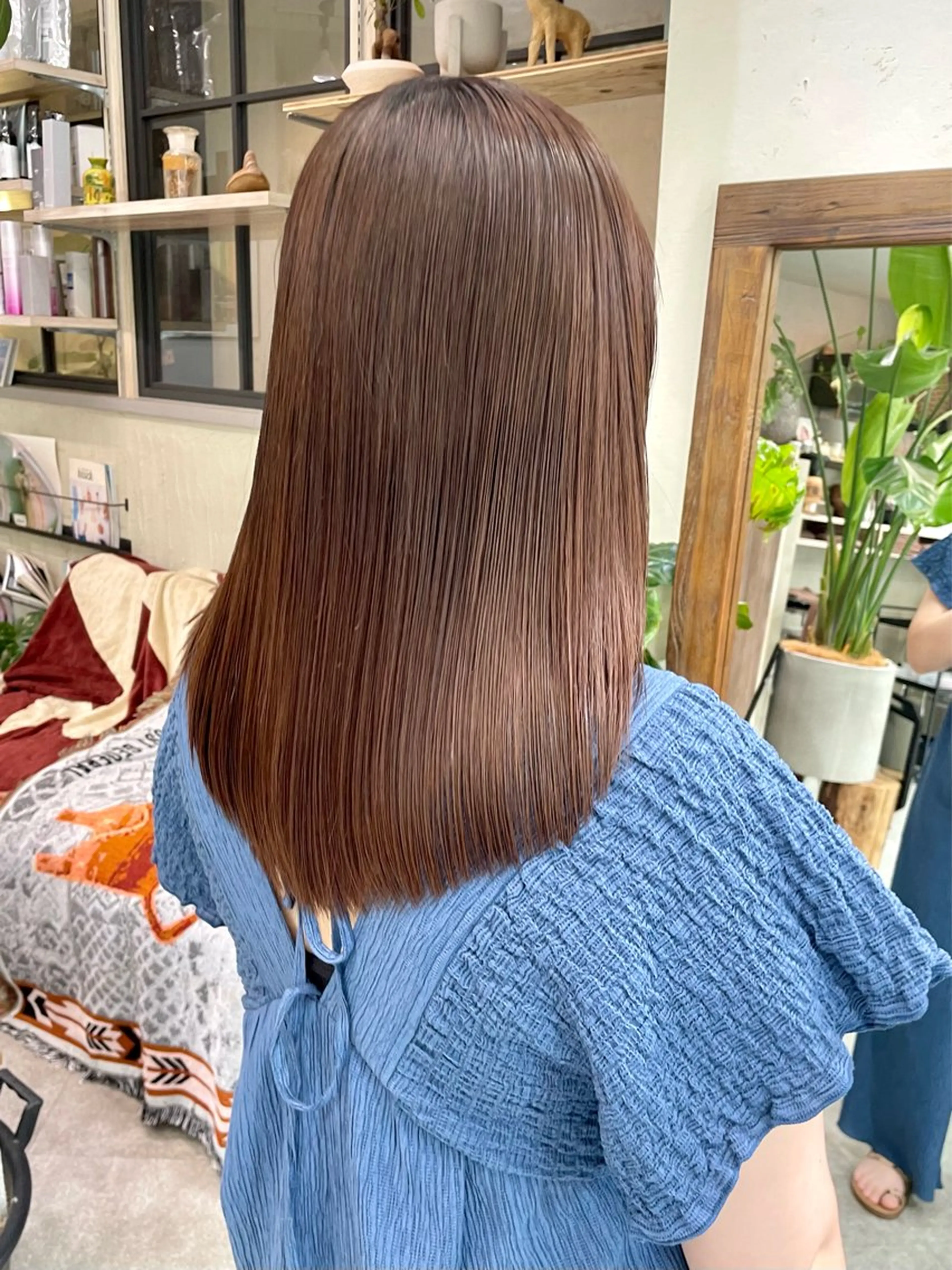 セミロング 縮毛矯正 トリートメント カノン/透明感カラー /酸性ストレートのヘアスタイル