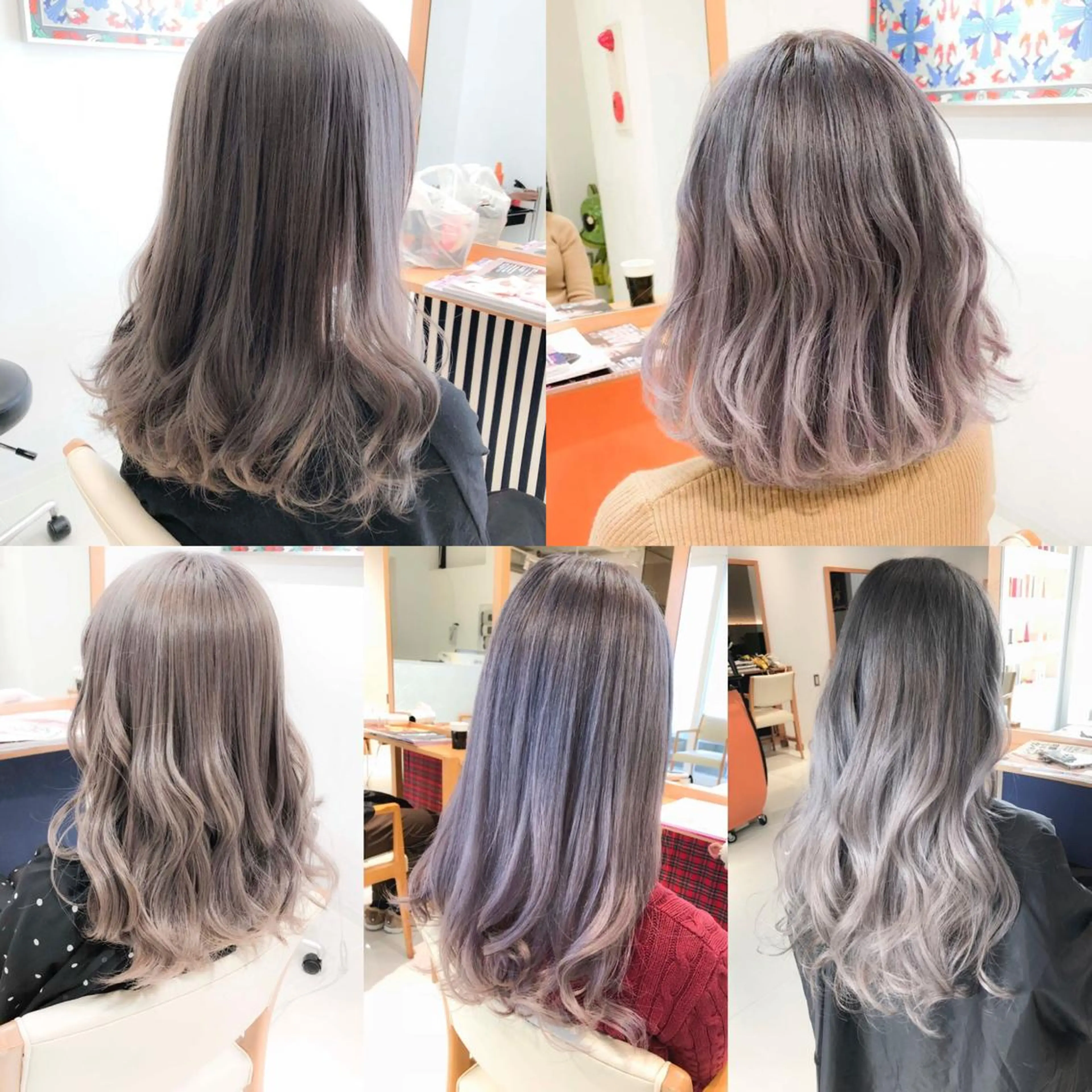 ミディアム カラー ヘアアレンジ アッシュ アッシュグレー アッシュグレージュ 透明感カラー グレージュ モテ髪透明感❤️ デイズヘアカラーのヘアスタイル