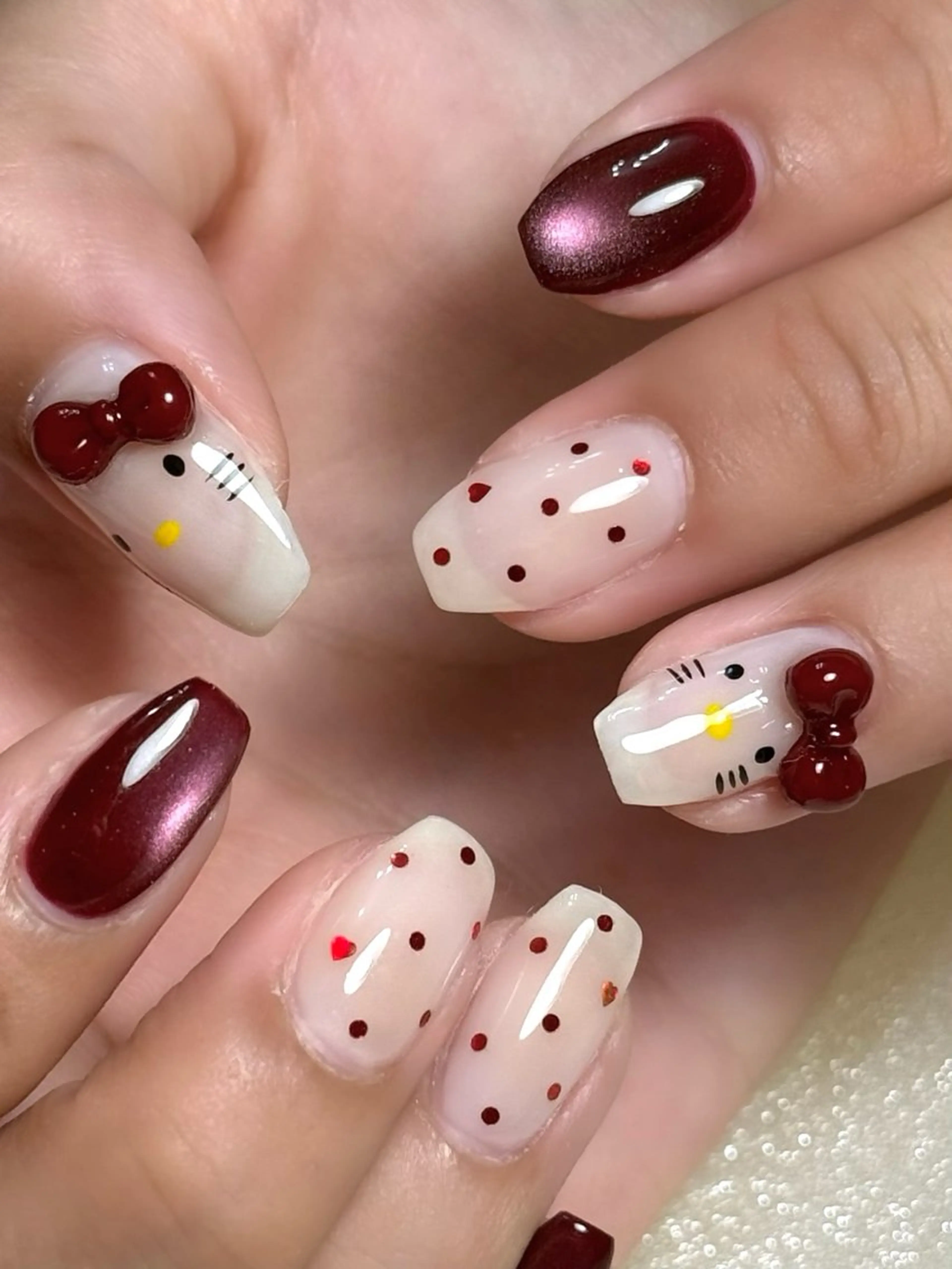 ネイル ハート ハンドネイル tou_kyoto kiyokaのネイルデザイン