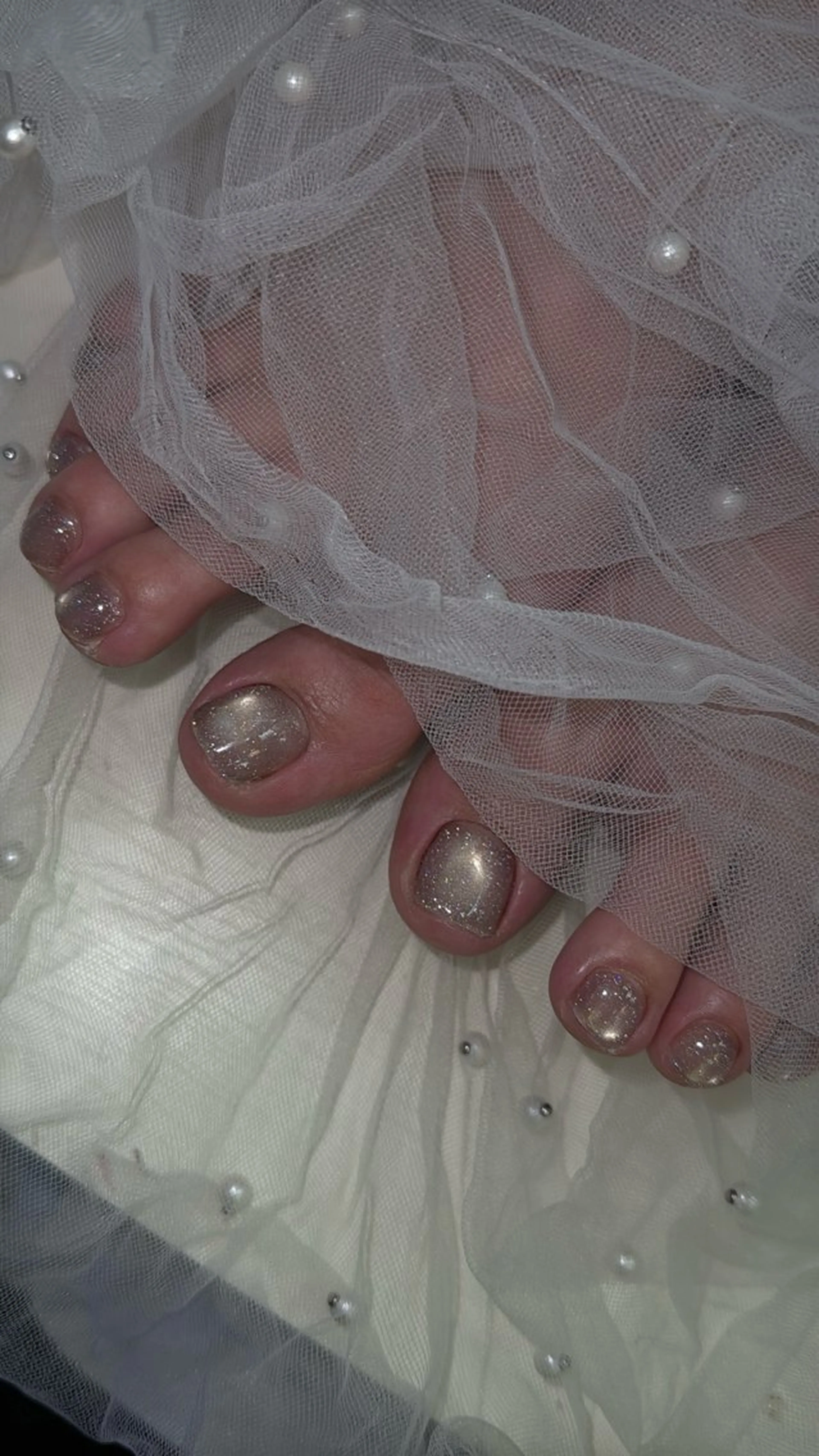 ネイル フラッシュネイル フラッシュマグ フットネイル フレンチネイル 韓国ネイル フットネイル SAKU nail 作島茜のネイルデザイン