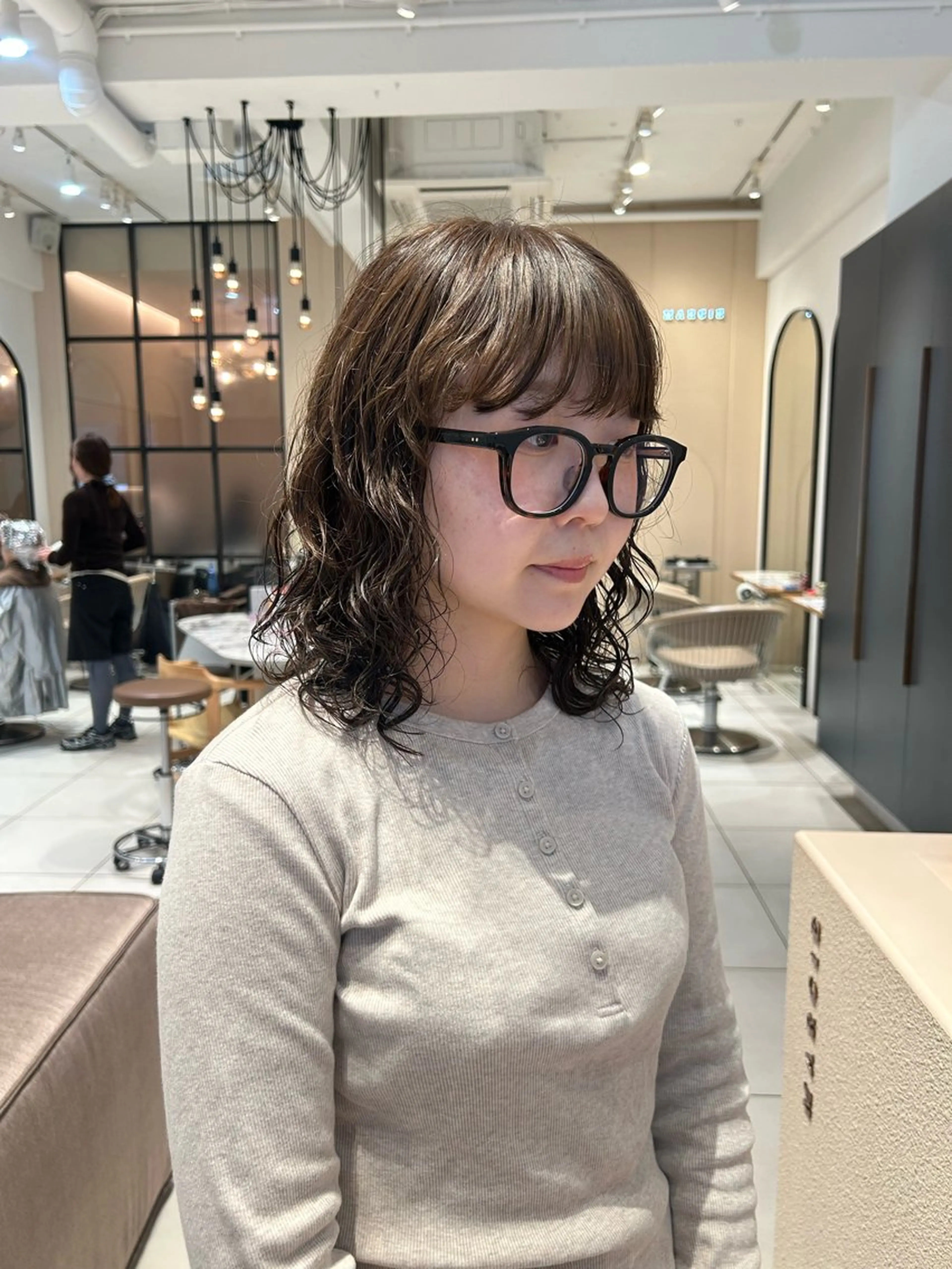 セミロング カラー パーマ ヘアカラー MIKA/ボブ/ レイヤー/メンズのヘアスタイル