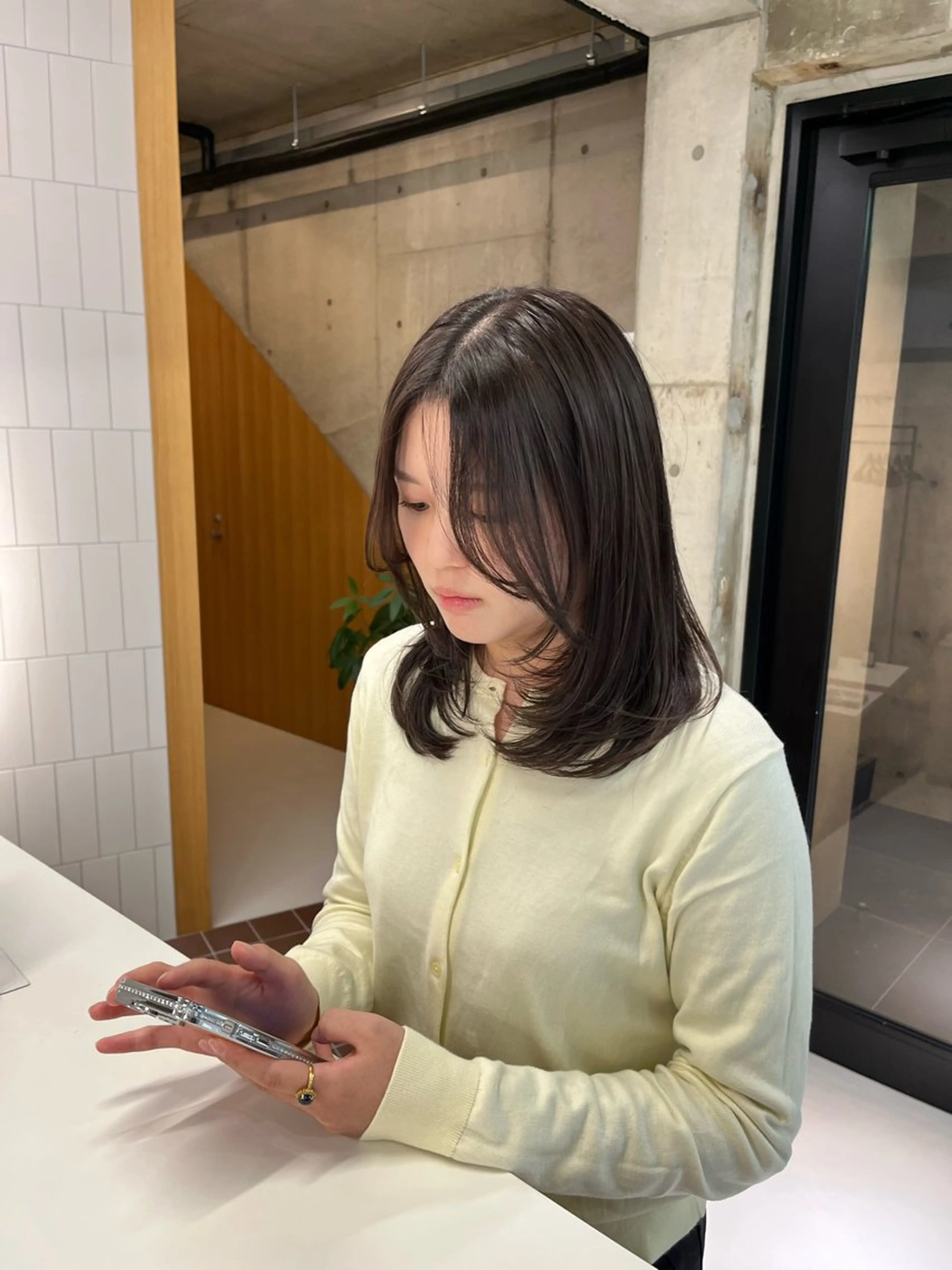 【初カラーもお任せください】透明感カラー＋トリートメント⭐️透明感カラー、ツヤカラー、韓国ヘアお任せくださいの写真