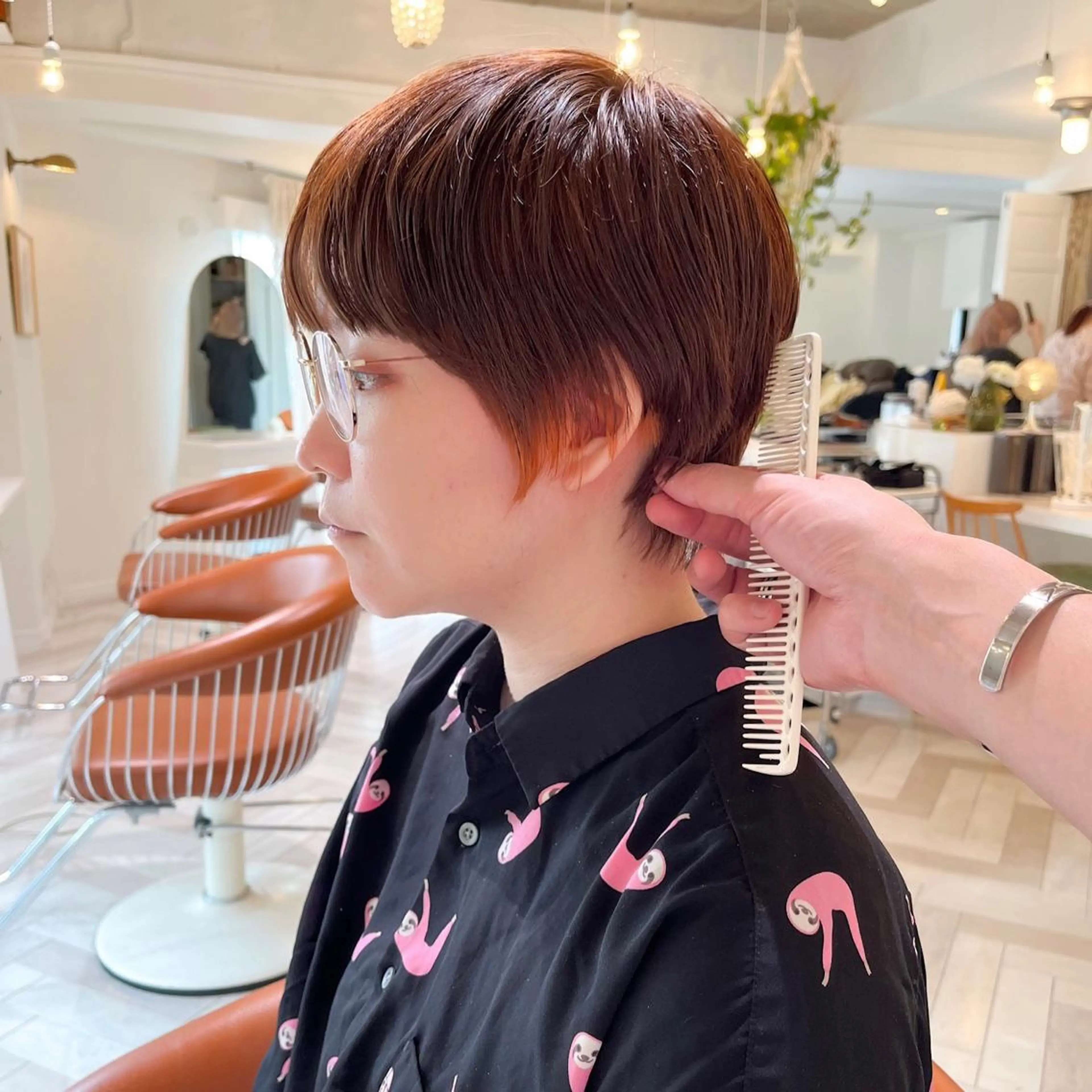 ショート カラー オレンジ ショートヘア Memories 銀座のヘアスタイル