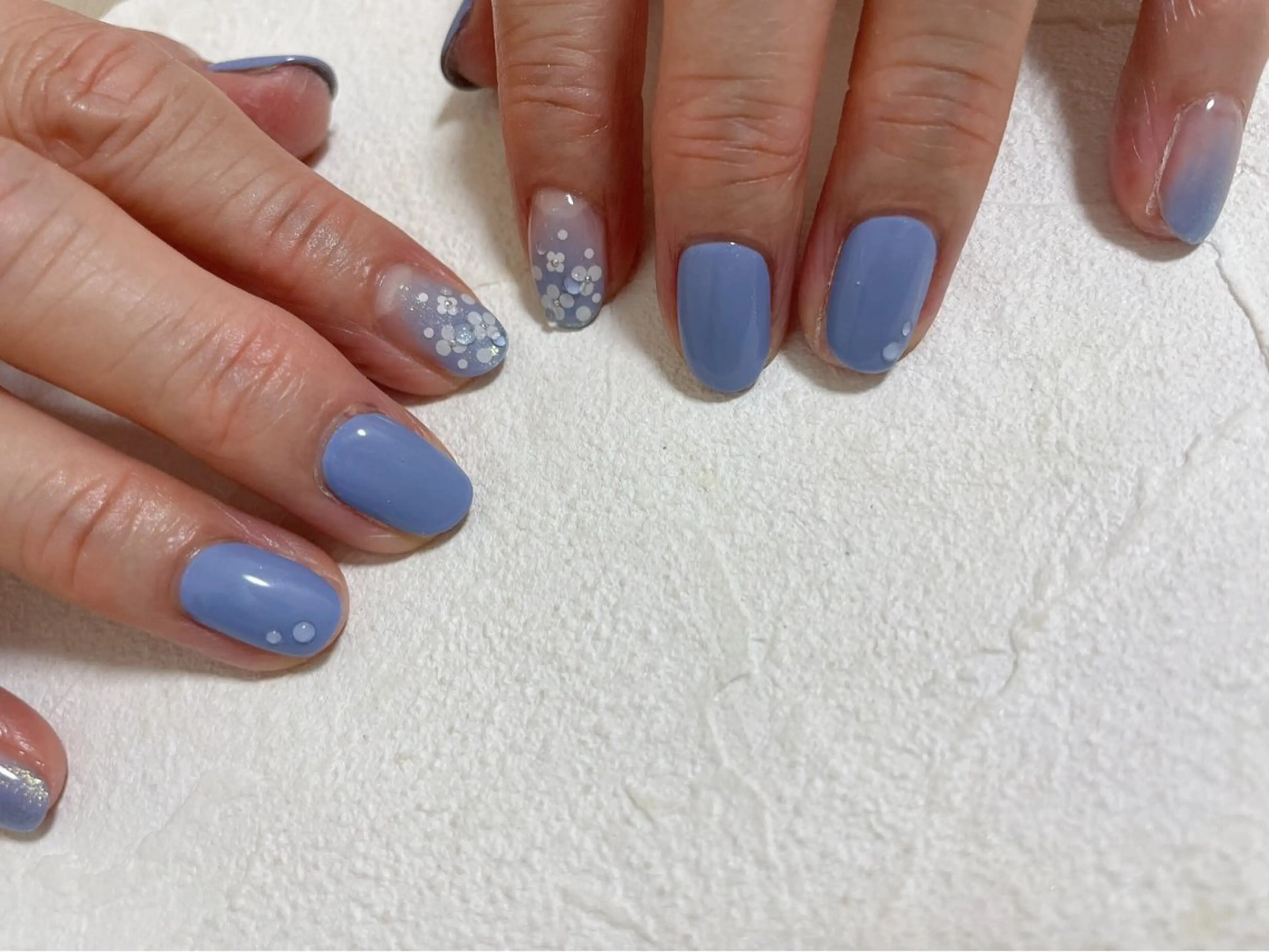 ネイル オーロラネイル フットネイル フレンチネイル ジェルネイル マグネットネイル kiki nail たまプラーザのネイルデザイン