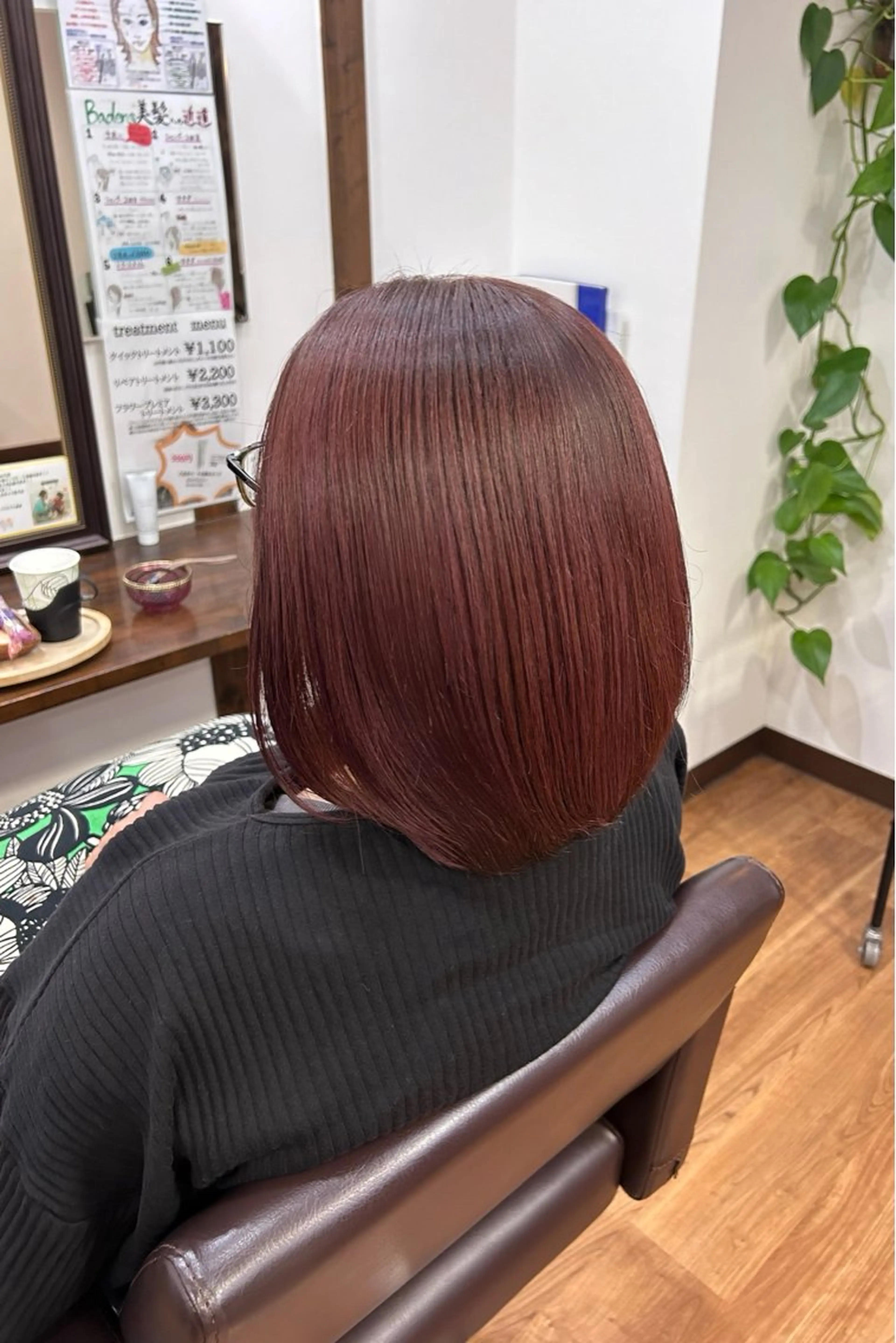ミディアム カラー ハイライトカラー ピンクカラー ハイライト 原田 歩実のヘアスタイル