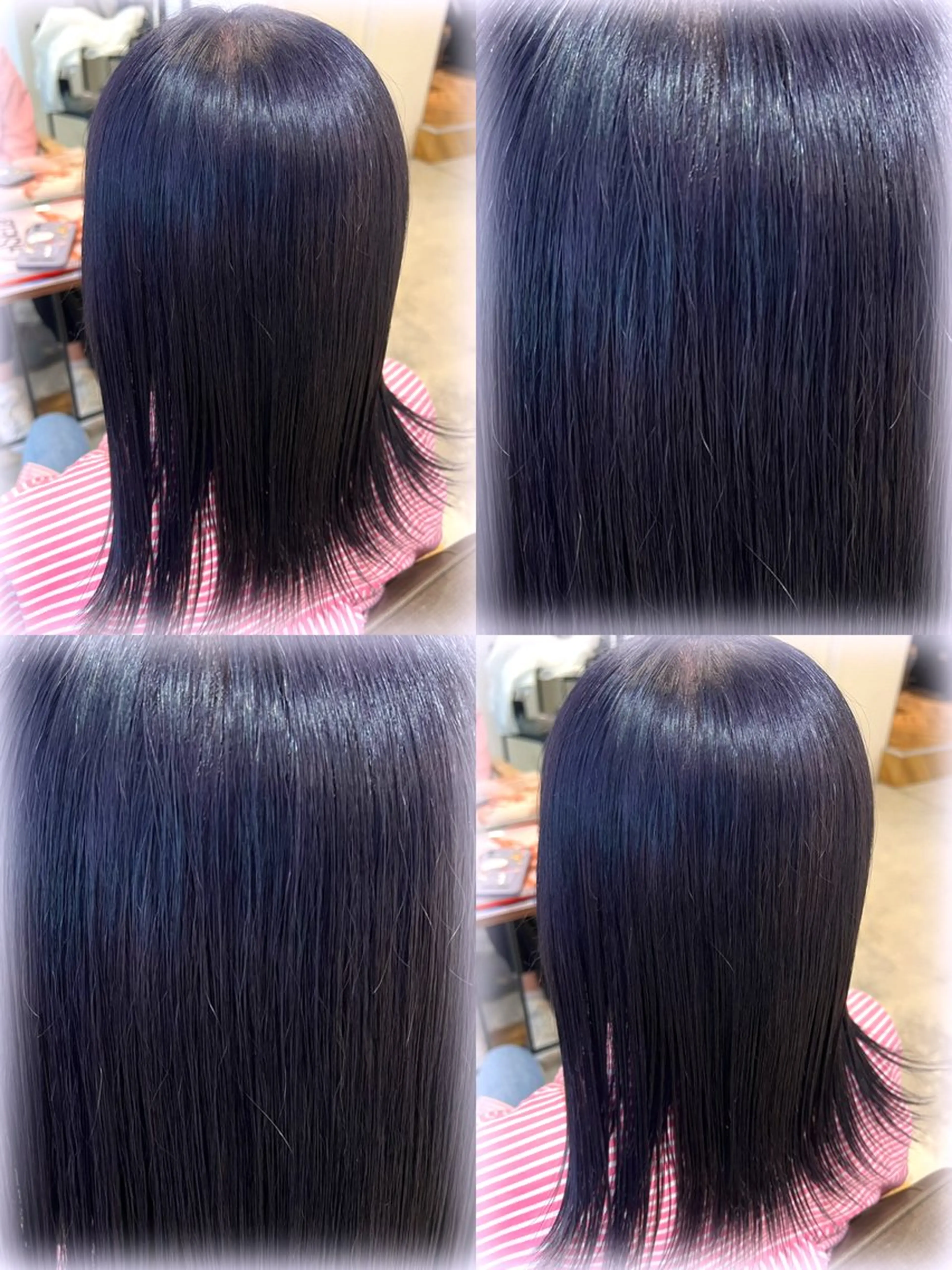 セミロング カラー ブリーチ ラベンダーカラー カット ヘアカラー トリートメント 🪽ラベンダーカラー 暗髪透明感🪽レイナのヘアスタイル