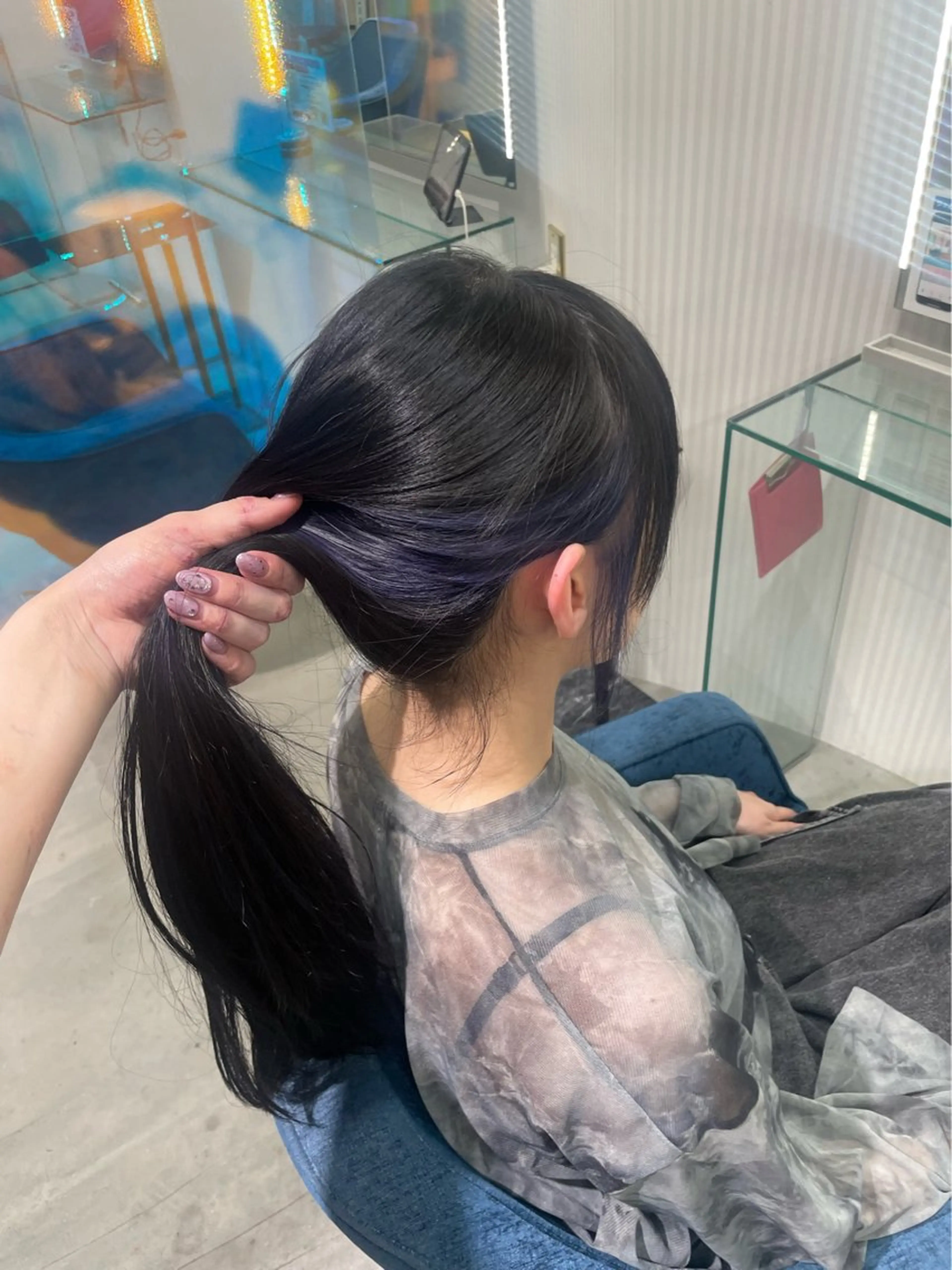 ロング カラー ラベンダーカラー 安井まゆ _Box mico.のヘアスタイル