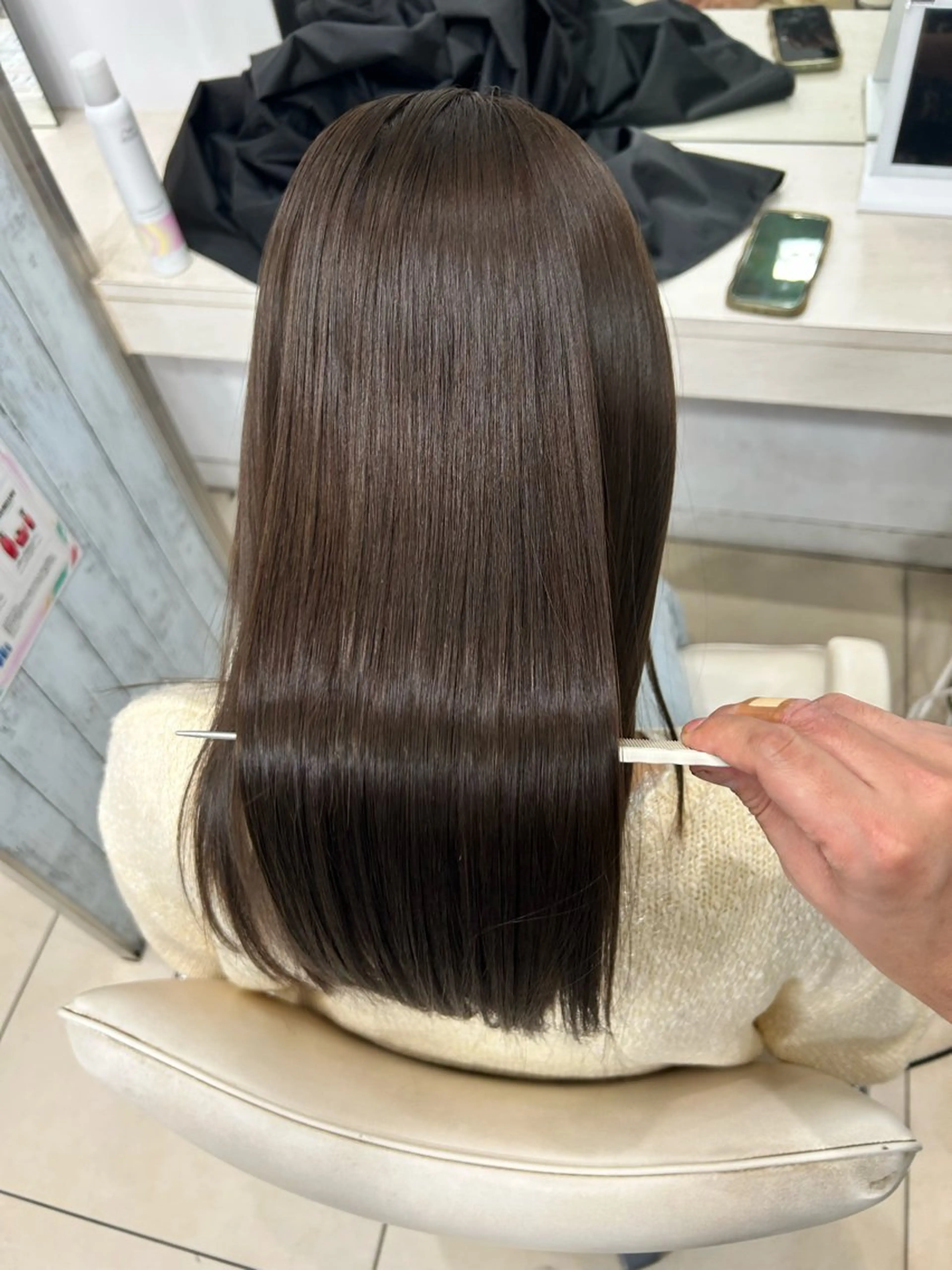 セミロング ヘアカラー トリートメント 【髪質改善カラー】 瀧田嵐士🇰🇷のヘアスタイル