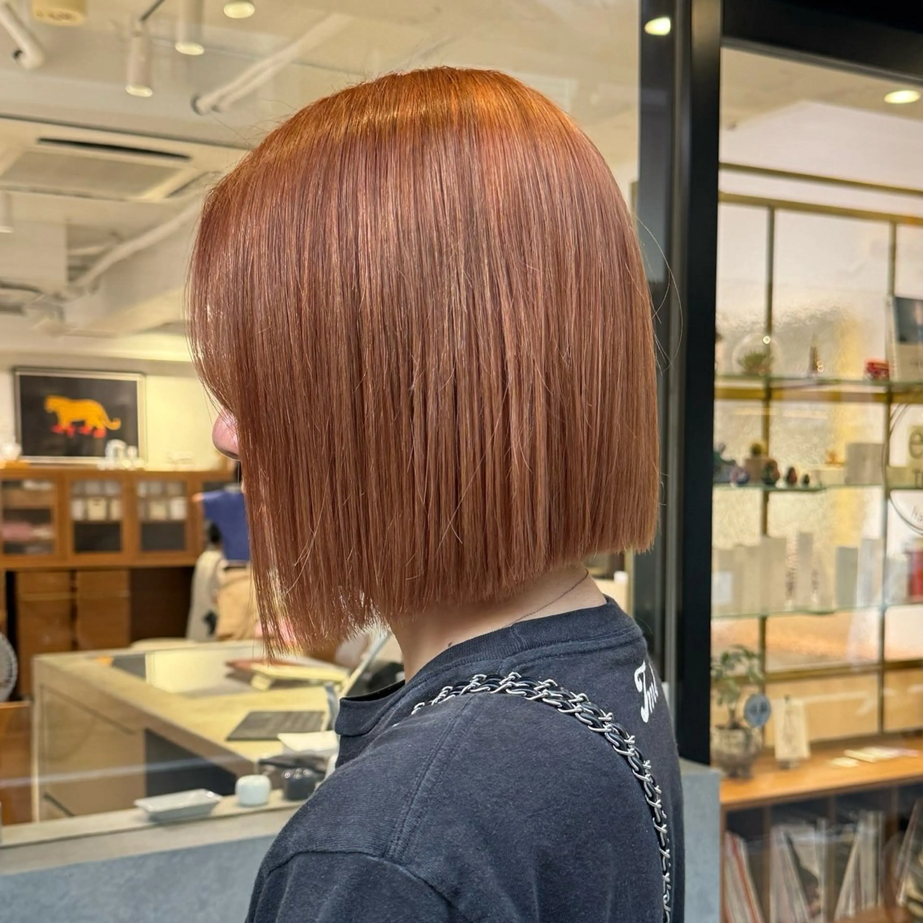 ミディアム カラー ベージュカラー ブラウンカラー オレンジ オレンジベージュ オレンジブラウン ナガミネアリサ/ 学芸大学/海外ヘアのヘアスタイル