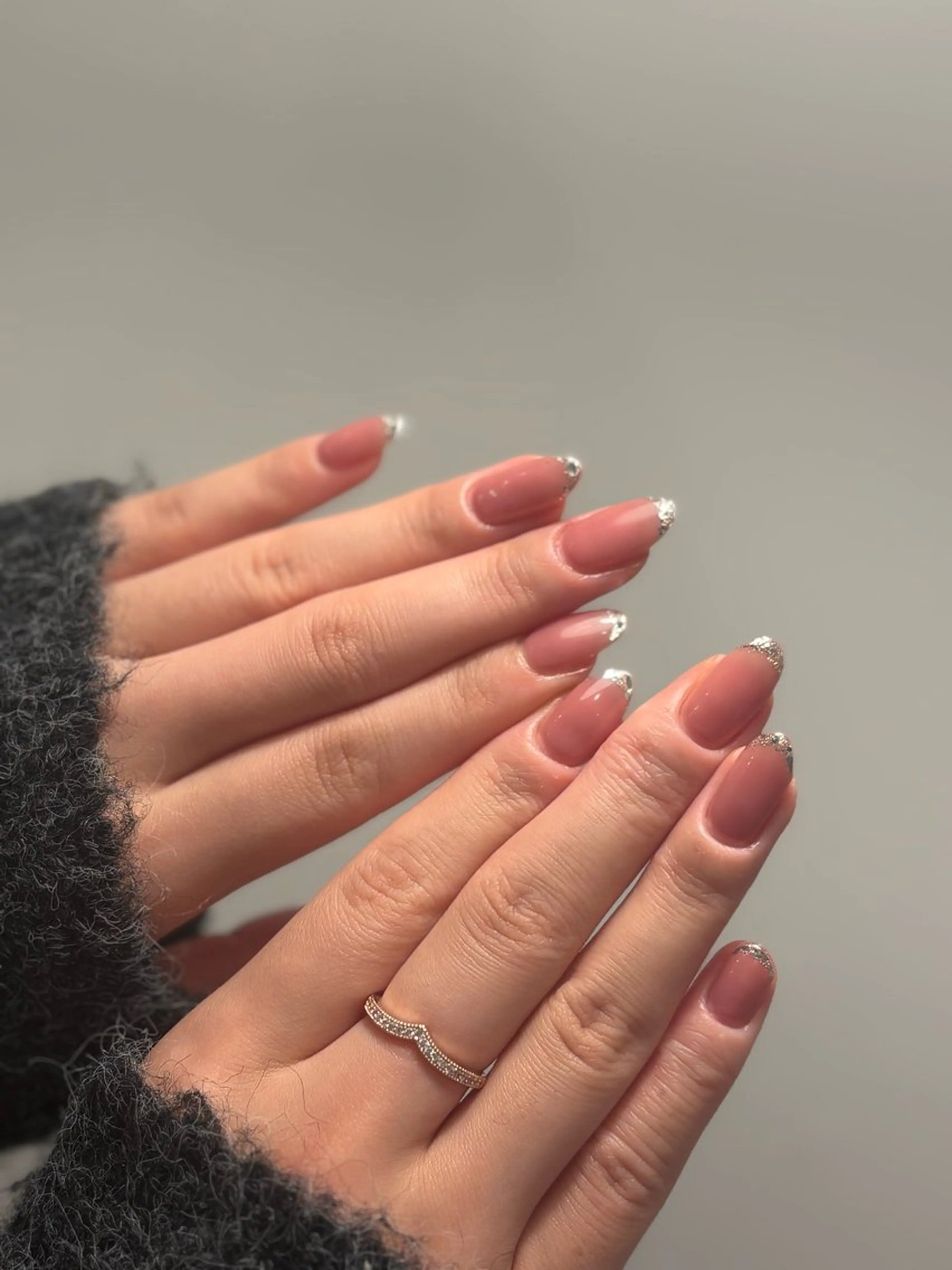 ネイル フレンチネイル ガラスフレンチ ハンドネイル Rich+nail Mayuのネイルデザイン