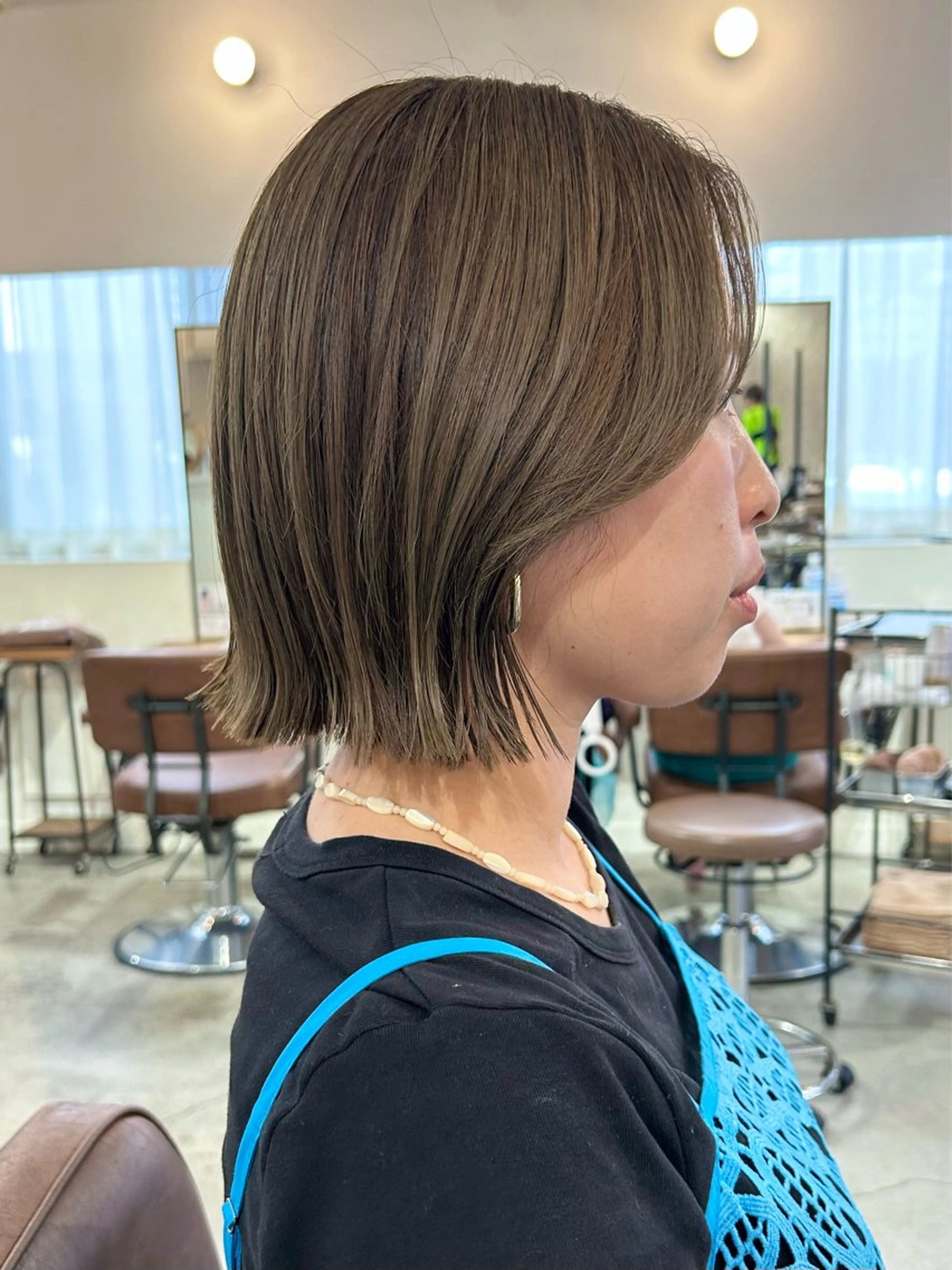 ショート カラー ボブ くびれヘア カット ヘアカラー トリートメント ボブ/レイヤー 大阪梅田/きょうかのヘアスタイル