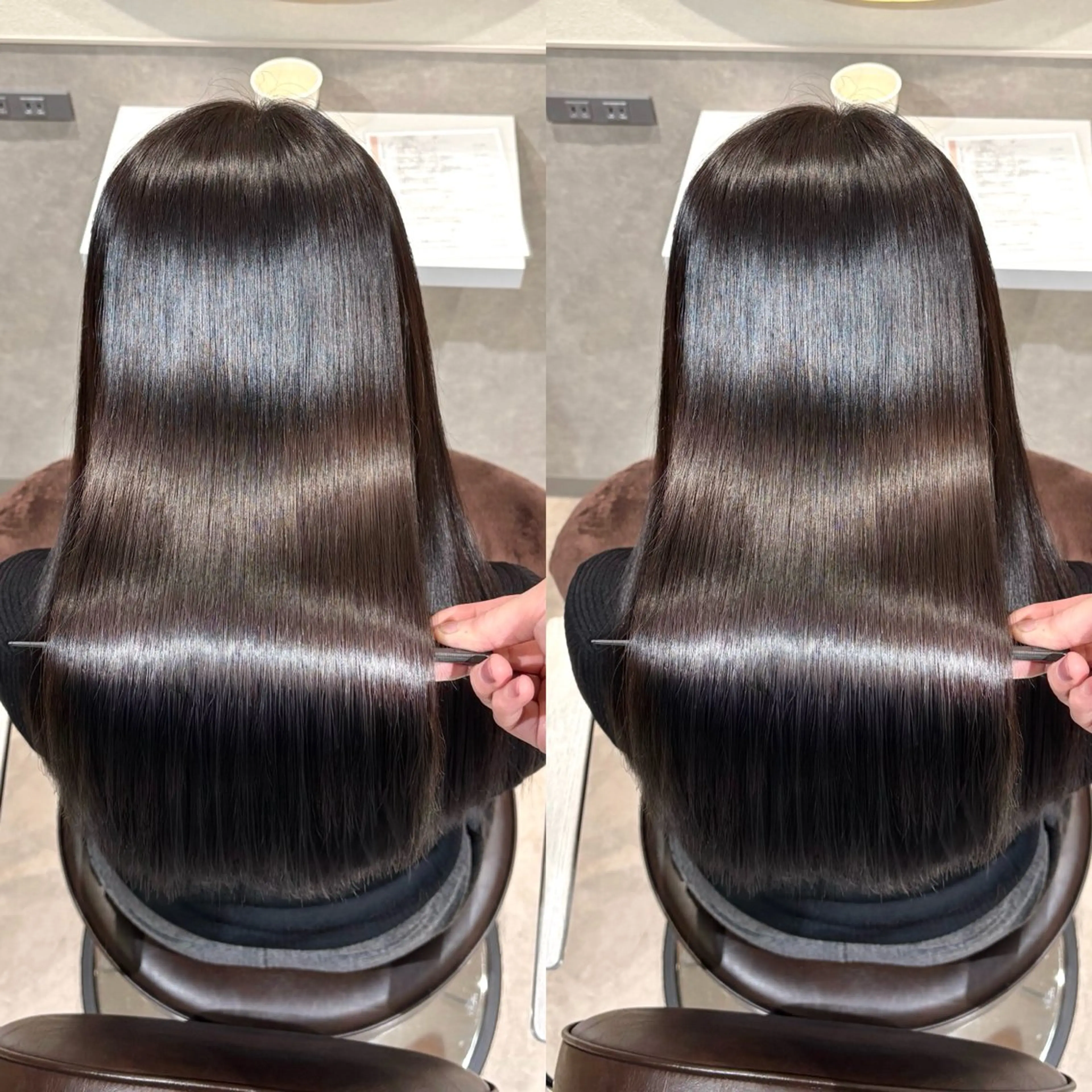 セミロング カラー 髪質改善 縮毛矯正 トリートメント ヘアカラー トリートメント 銀座No.1髪質改善 縮毛矯正/本木のヘアスタイル