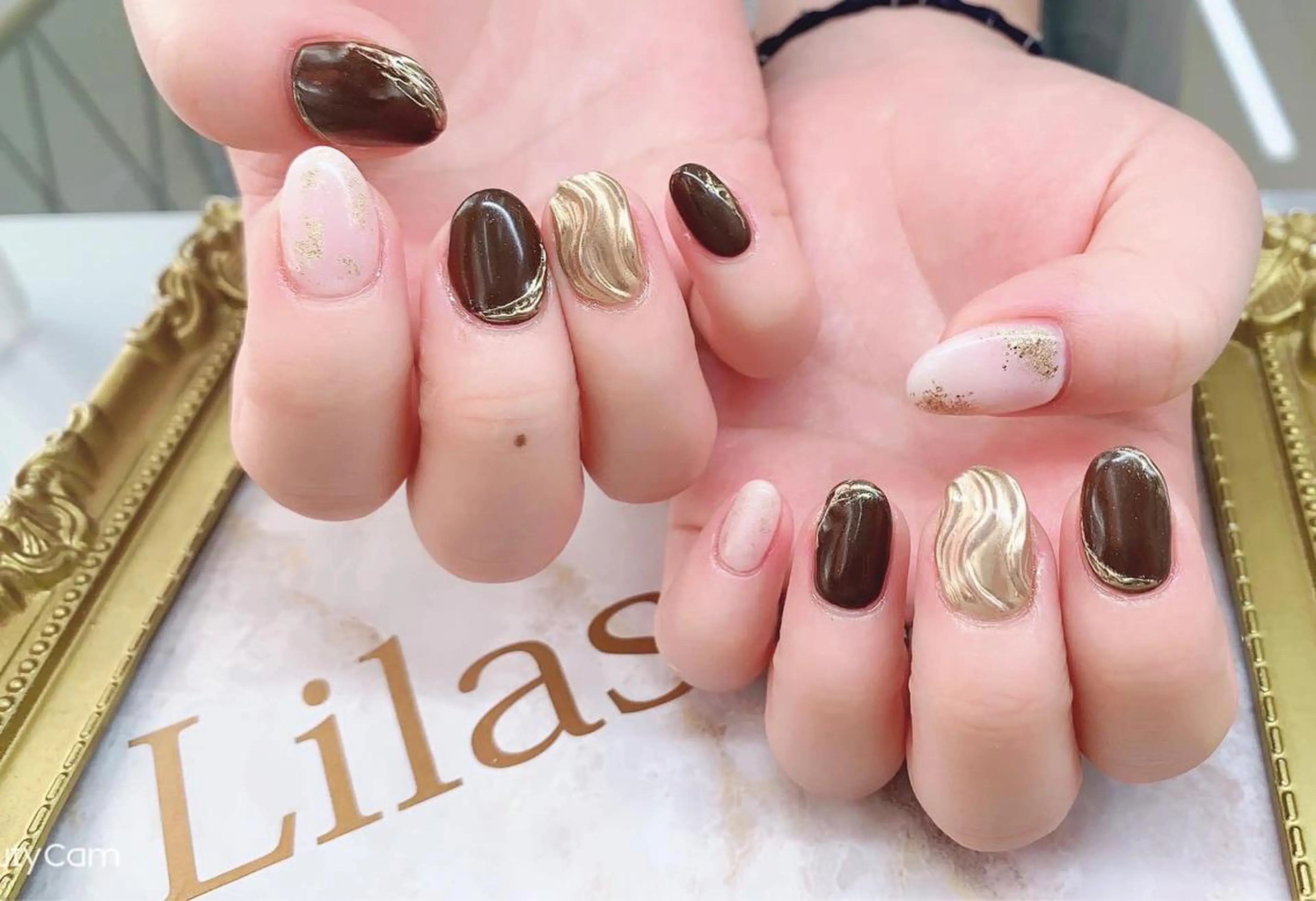 ネイル オーロラネイル 入学式 ジェルネイル 卒業式 ハードジェル Lilas Nailのネイルデザイン