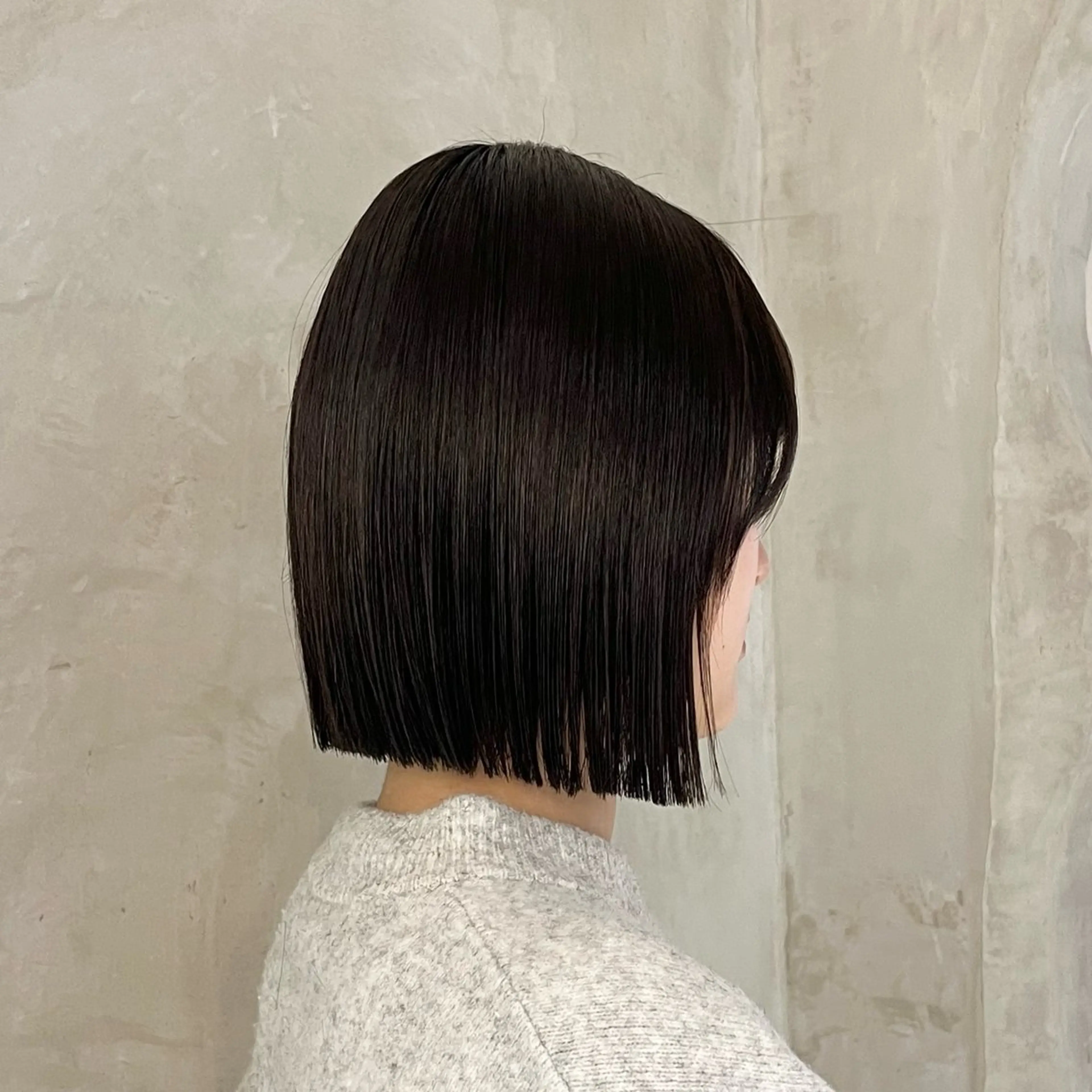 ミディアム 切りっぱなしボブ ボブ 切りっぱなしボブ/ 艶カラー/綾莉のヘアスタイル