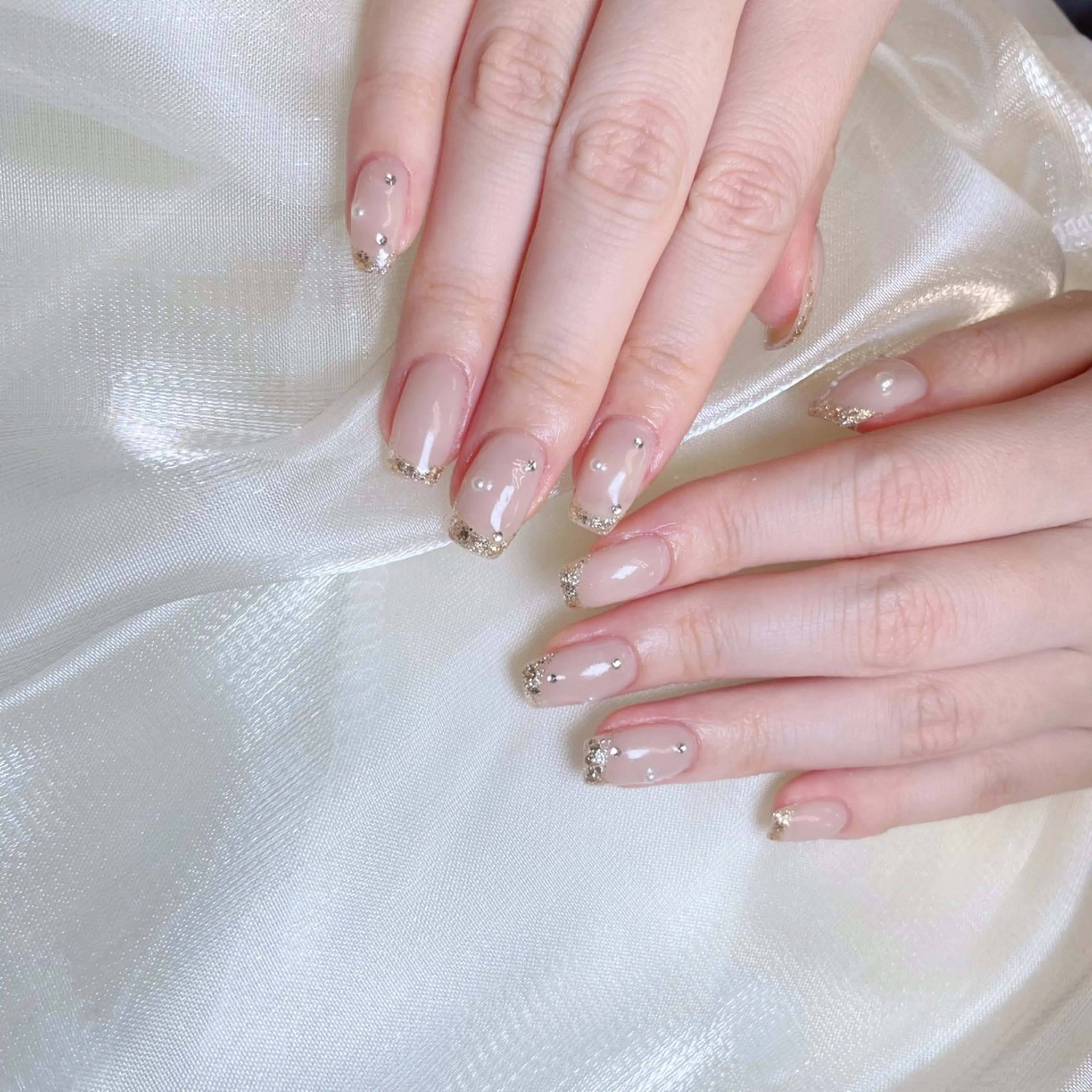 期間限定【ハンド】自爪ガラスフレンチの写真