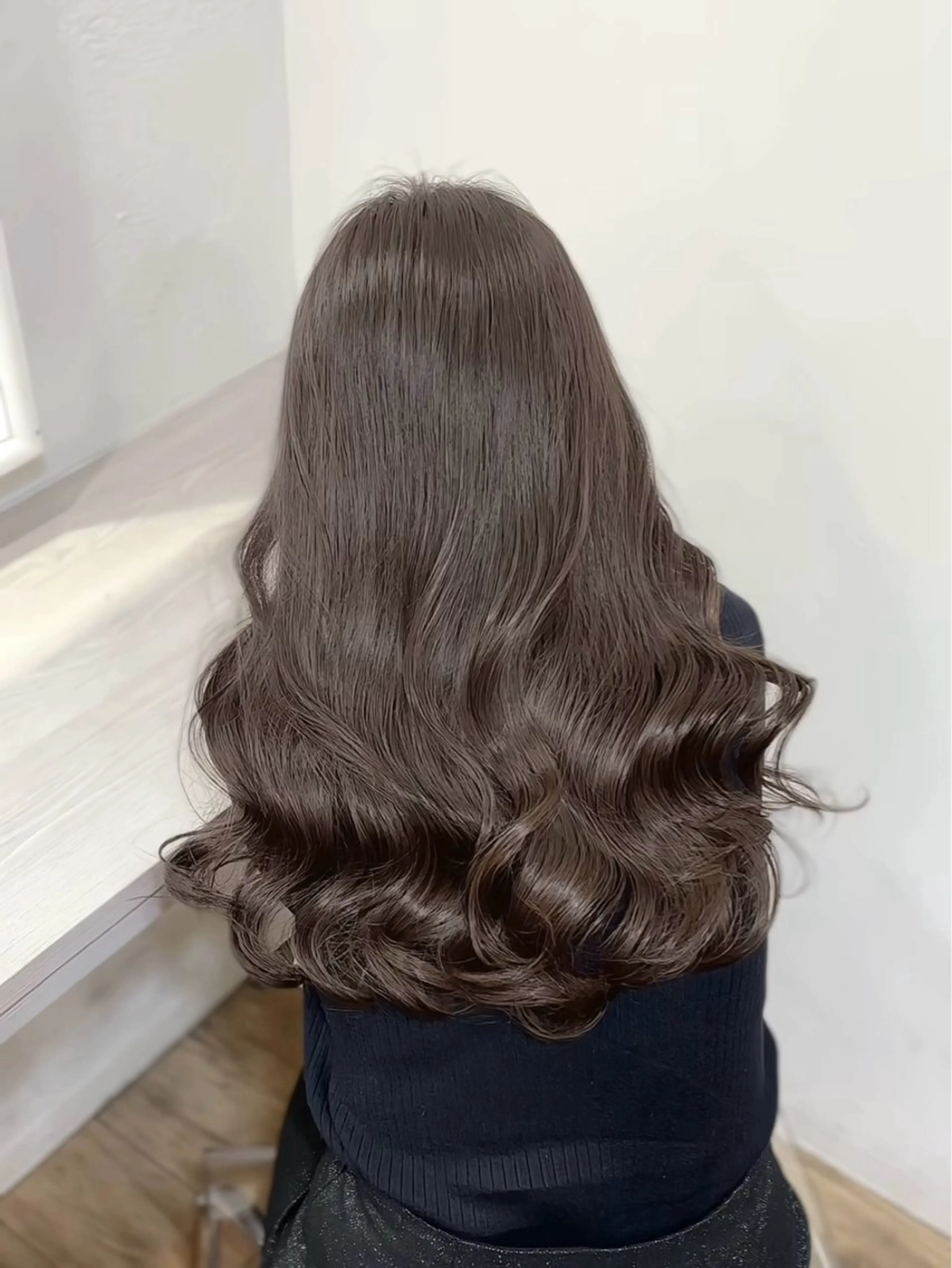 ロング カラー ブリーチ ダブルカラー グレージュ ブリーチなしカラー カット ヘアカラー トリートメント ブリーチなしベージュ 特化 松村 茶屋町のヘアスタイル