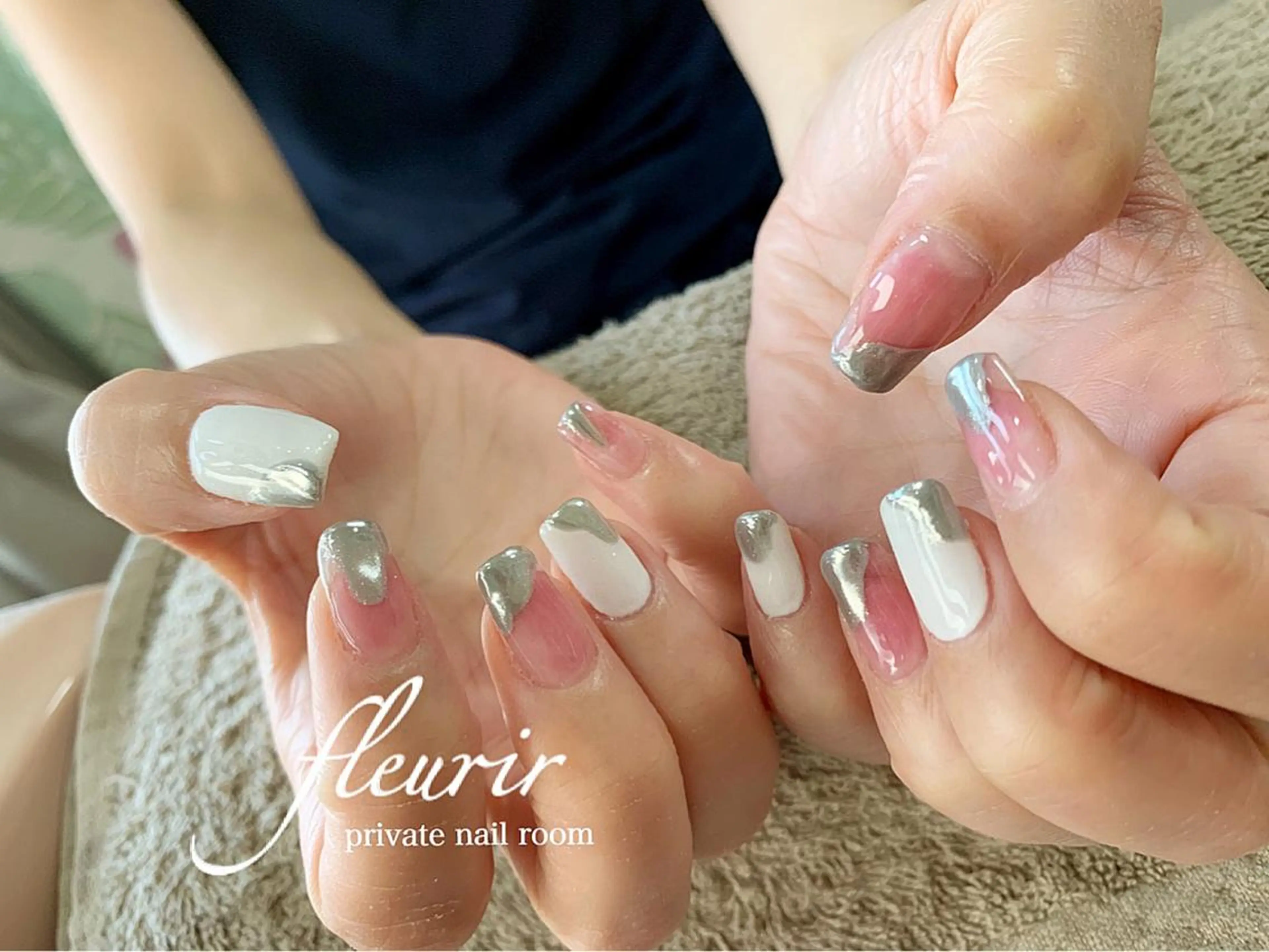 ネイル ニュアンスネイル ピンク フルリール 【プライベートサロンのネイルデザイン