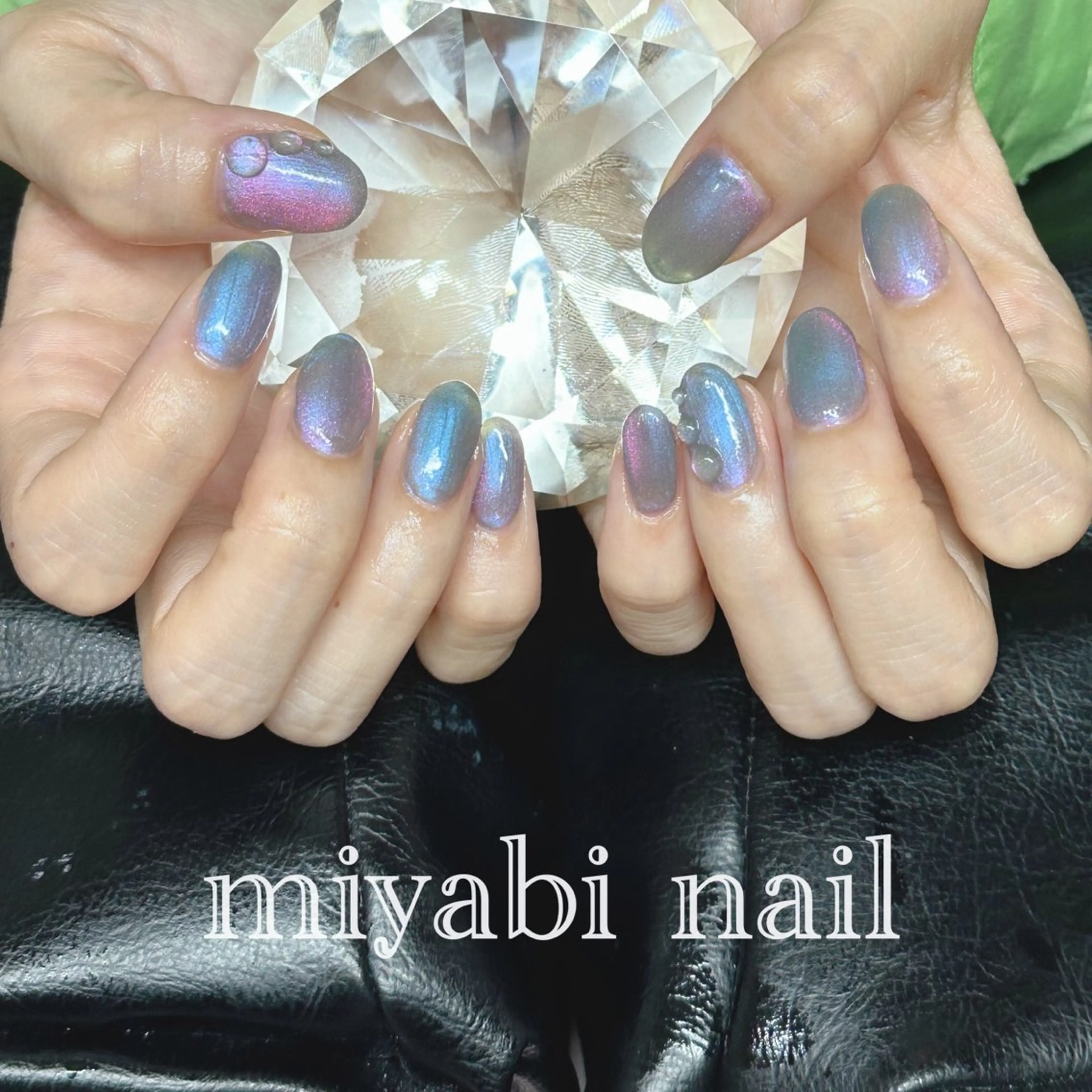 ネイル アートネイル ジェルネイル マグネットネイル 持ち込み ぷっくりネイル ハンドネイル miyabi nail 桂川駅近くのネイルデザイン
