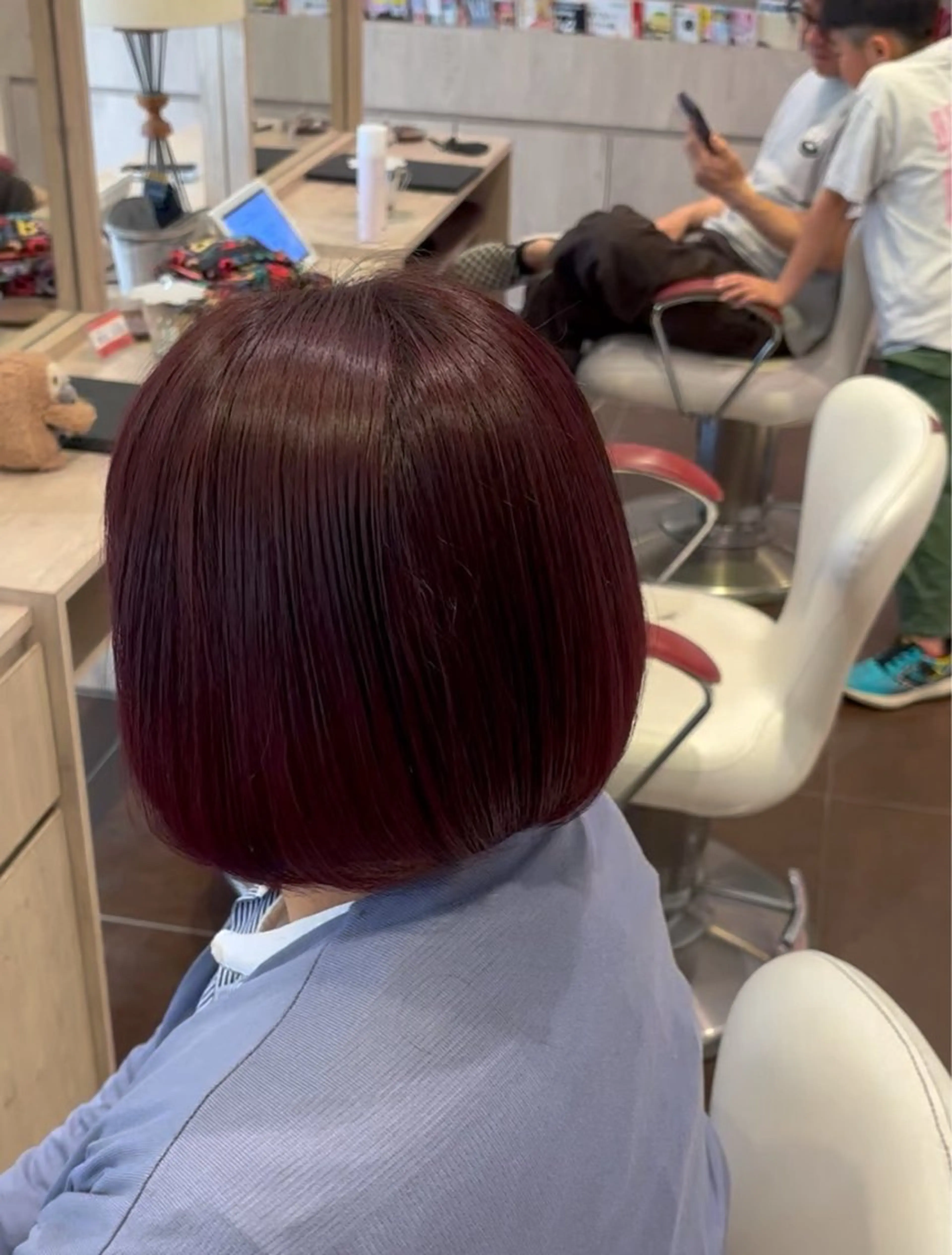 カラー ブラウンカラー ピンクカラー 渡部 優衣のヘアスタイル