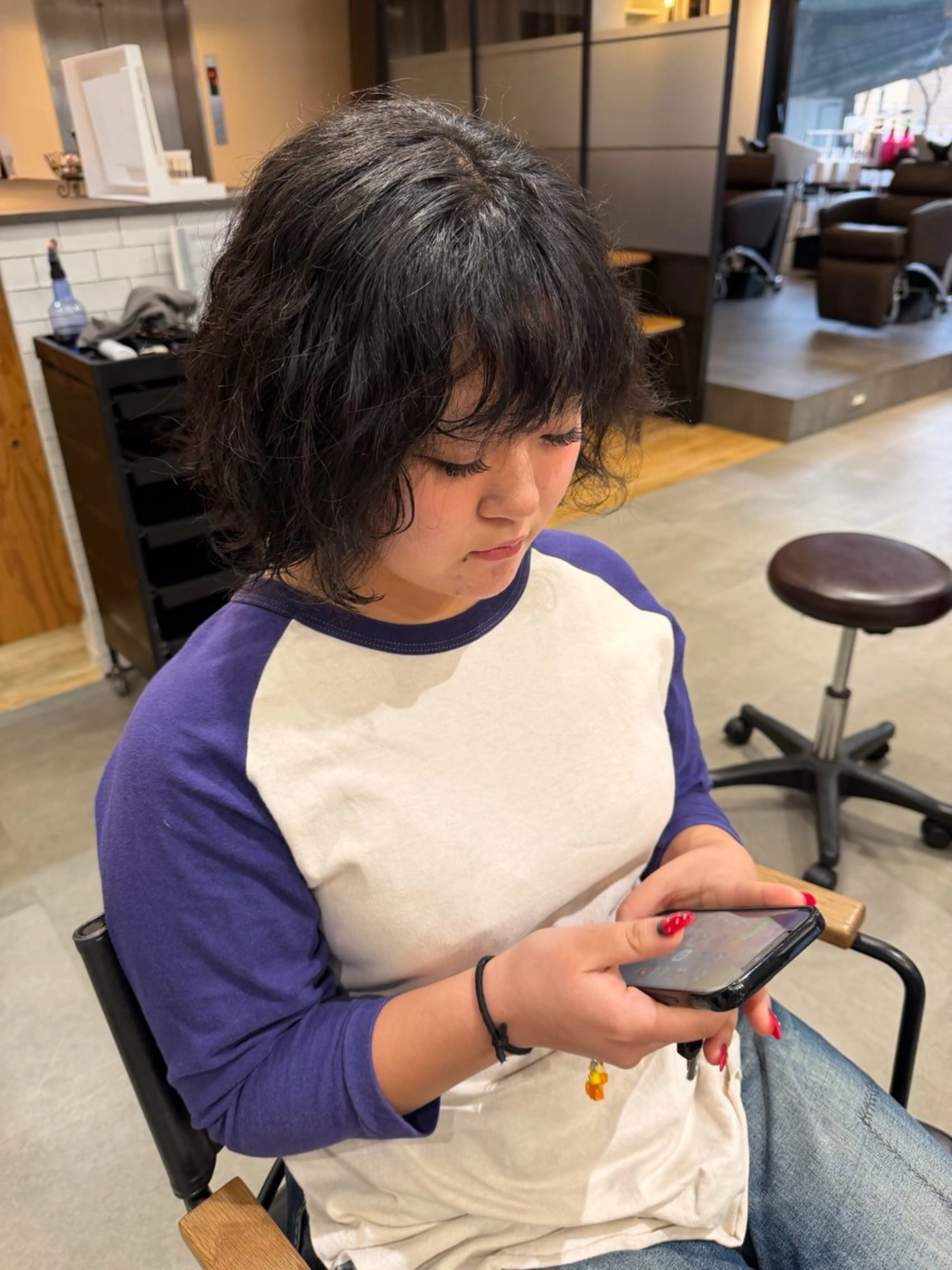 ミディアム ミディアムパーマ パーマ 心斎橋/透明感カラー 🫧アサノハルカのヘアスタイル