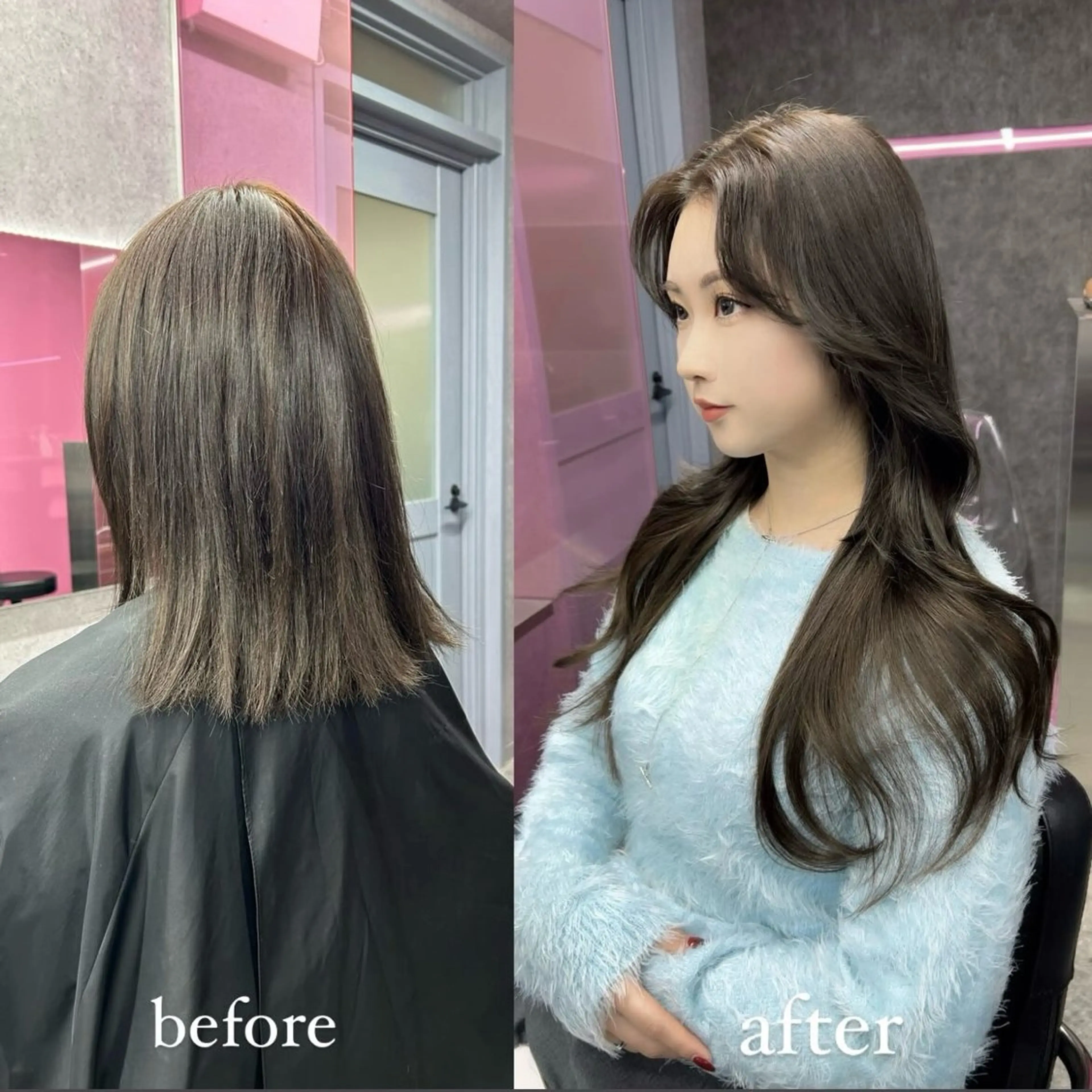 ロング カラー エクステ ヘアカラー エクステ nanaka 🤍韓国ワンホンヘアのヘアスタイル